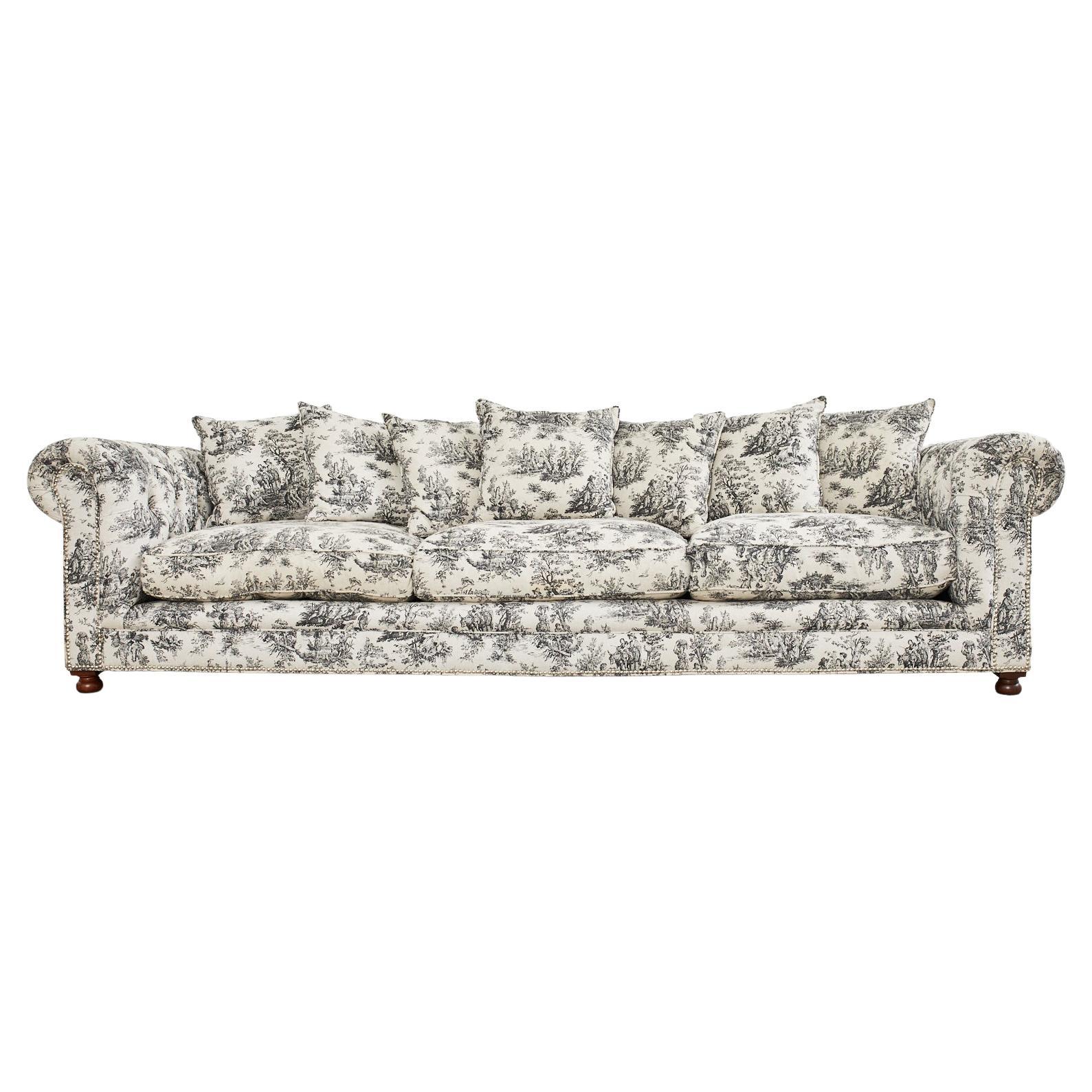 Christian Audigier Grande-Dame French Provincial Toile Tufted Sofa