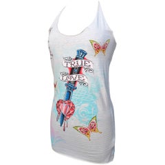 Christian Audigier Y2K Tattoo "True Love" Cotton Tank Top, New/Old