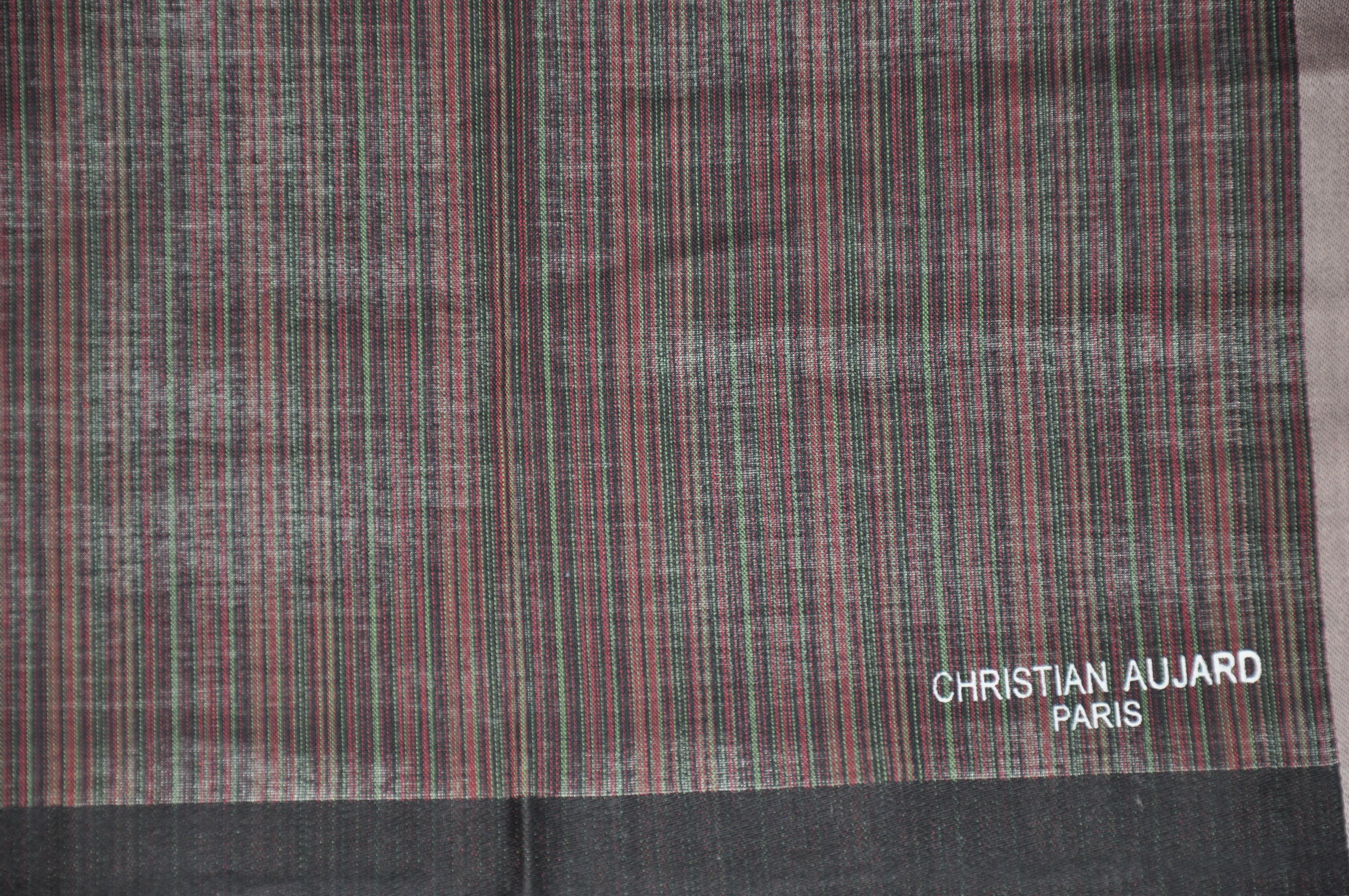 Christian Aujard Micro Stripe Cotton Linen Handkerchief In Good Condition For Sale In New York, NY