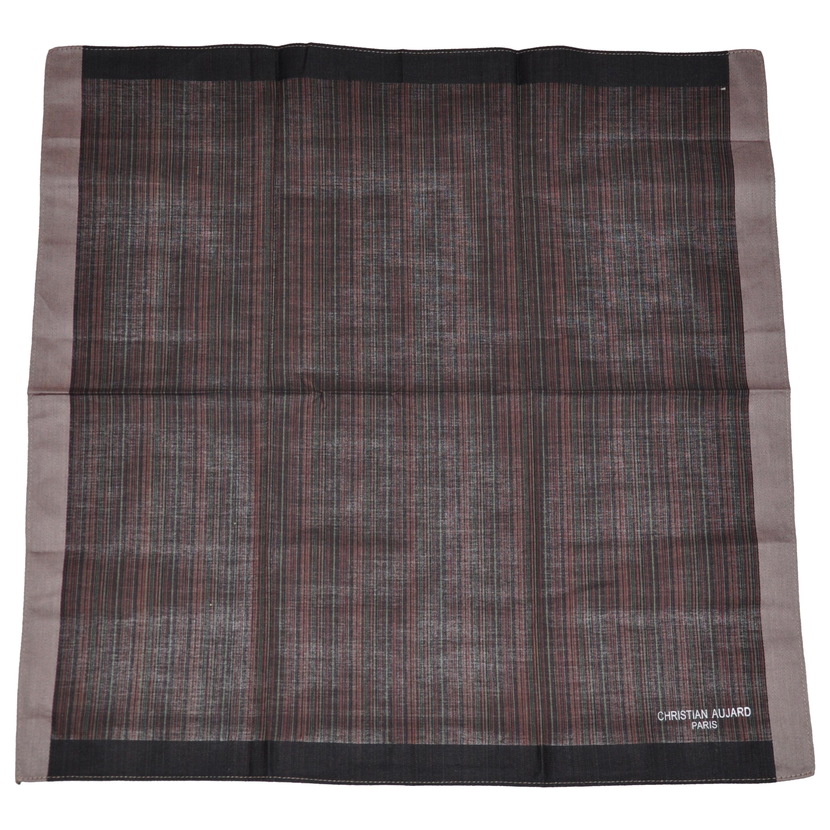 Christian Aujard Micro Stripe Cotton Linen Handkerchief
