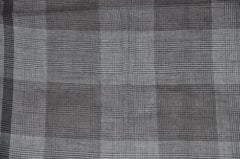 Christian Aujard Shades of Gray Micro Checkered Cotton Handkerchief