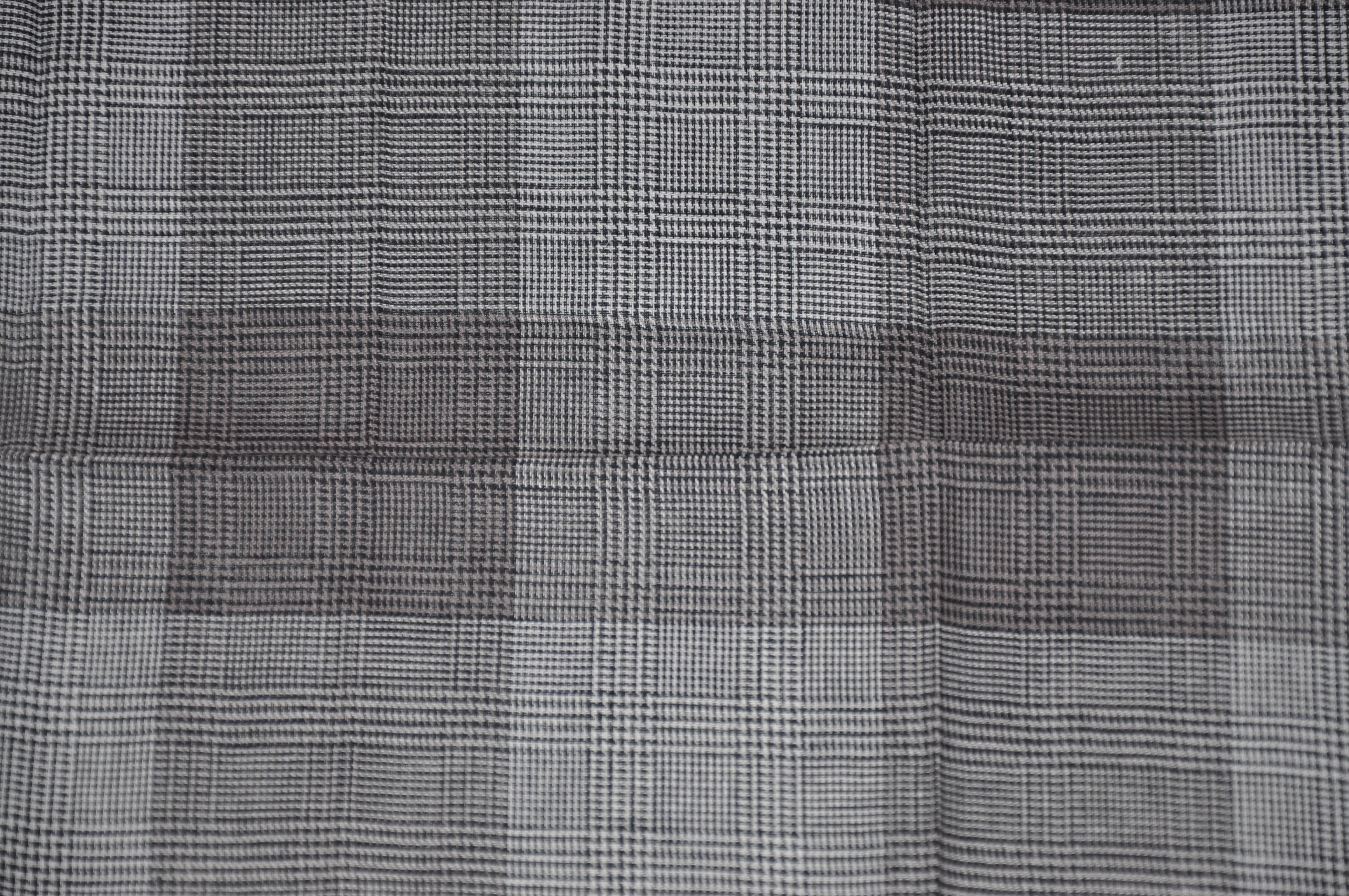 Christian Aujard Shades of Gray Micro Checkered Cotton Handkerchief For Sale 1