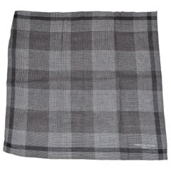 Christian Aujard Shades of Gray Micro Checkered Cotton Handkerchief