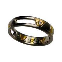 Christian Bauer 18K Yellow Gold Platinum and Palladium "Moving Line" Ring