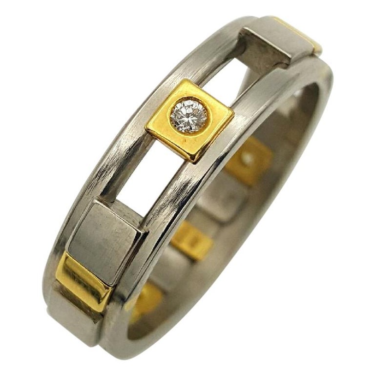 Christian Bauer Wedding Band 18 Karat Two-Tone Diamond Band Sliding Section  at 1stDibs