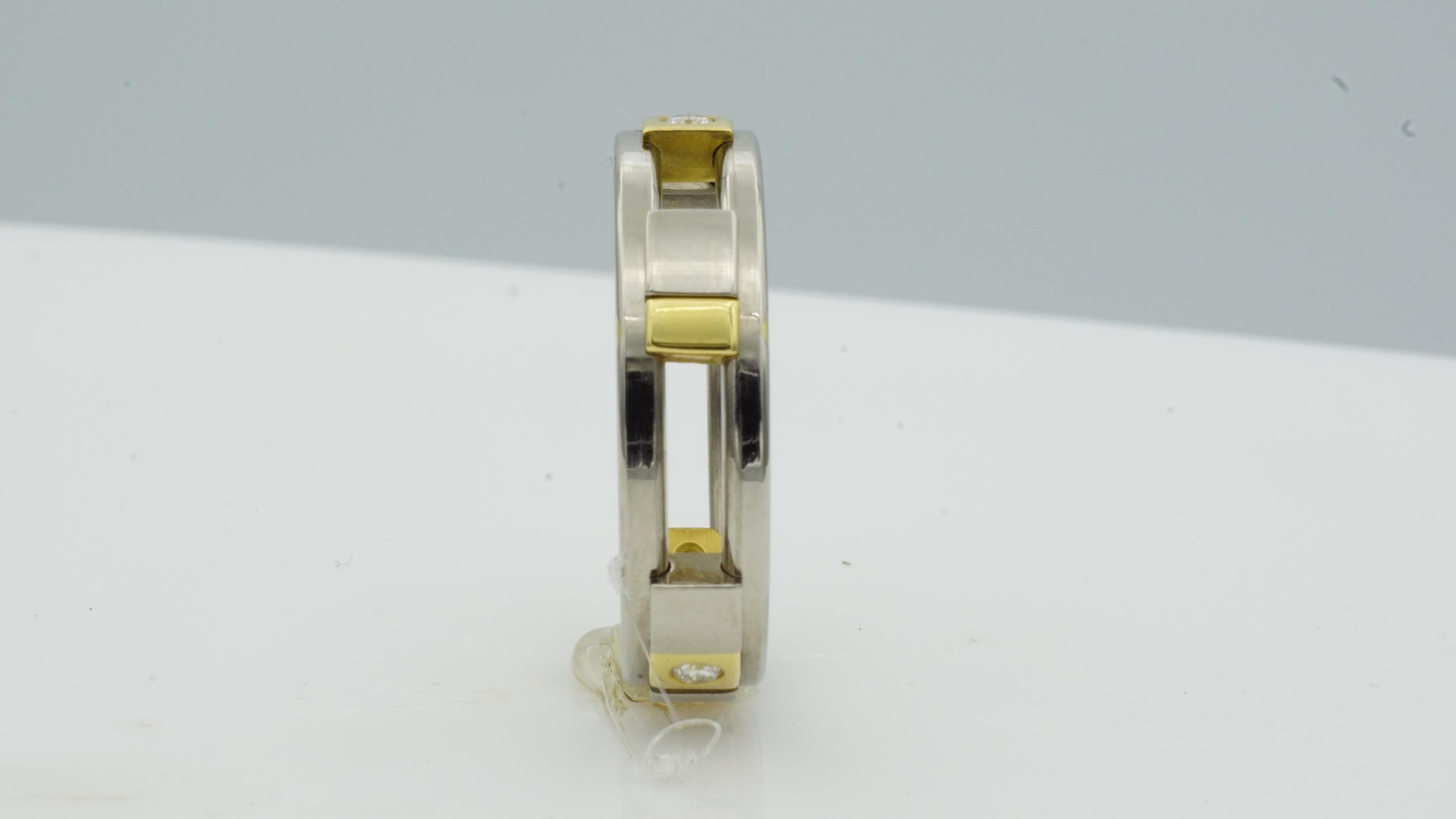 Christian Bauer Wedding Band 18 Karat TwoTone Diamond Band Sliding