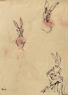 Christian Bérard Ink Drawing for a Cabaret