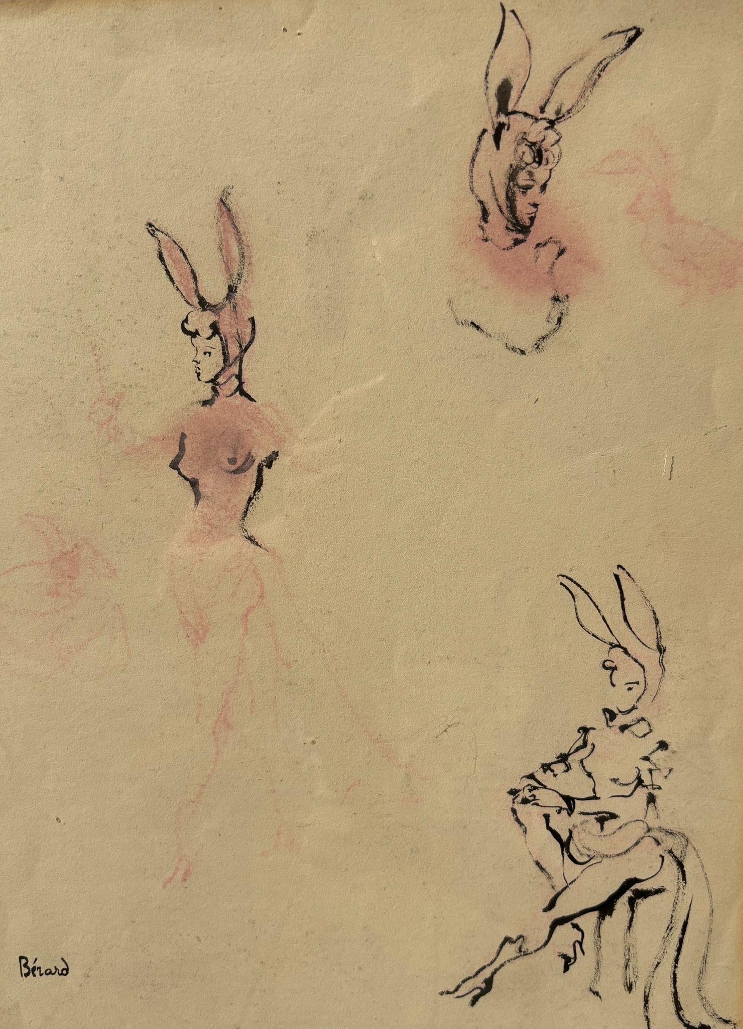 Christian Bérard Ink Drawing for a Cabaret Bon état - En vente à PARIS, FR