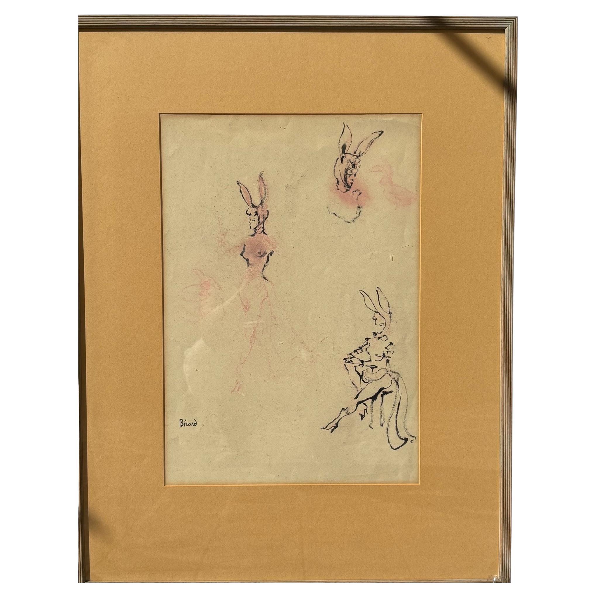 Christian Bérard Ink Drawing for a Cabaret en vente