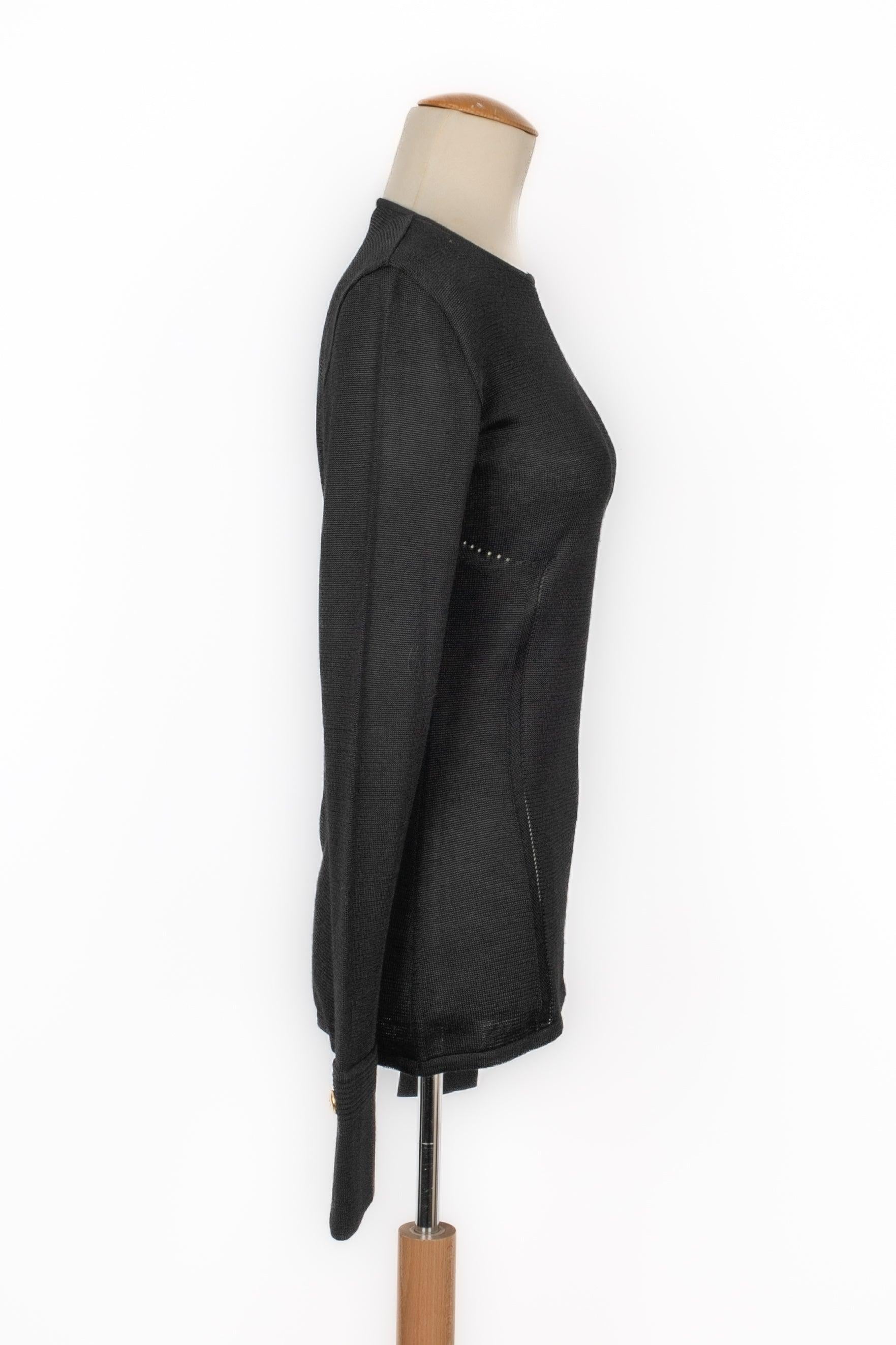 Women's Christian Black Mesh Long-Sleeved Dior Top For Sale