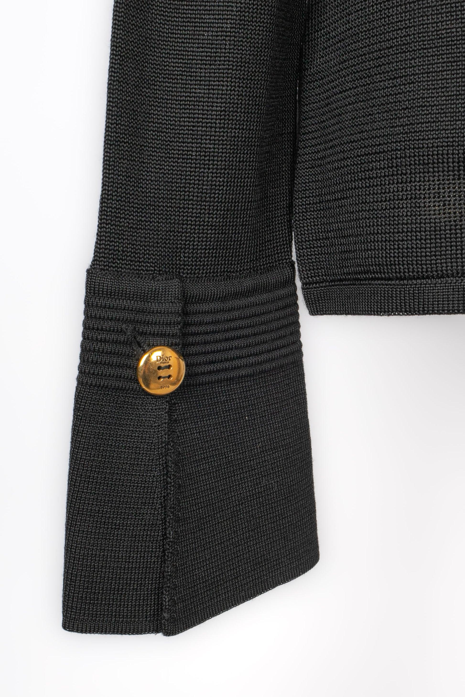 Christian Black Mesh Long-Sleeved Dior Top For Sale 1