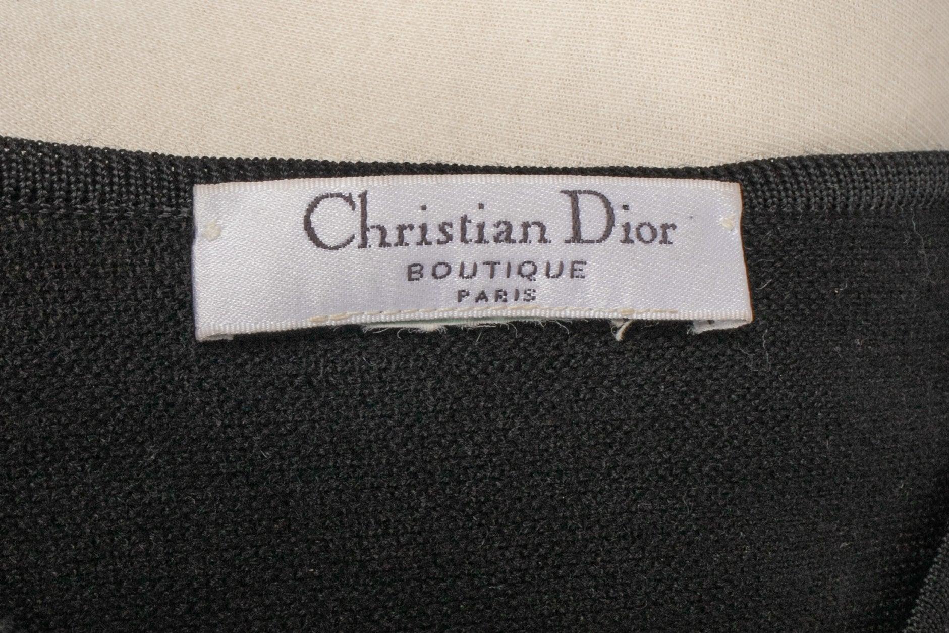 Christian Black Mesh Long-Sleeved Dior Top For Sale 4