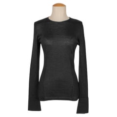 Top Dior de Malla Negra de Manga Larga