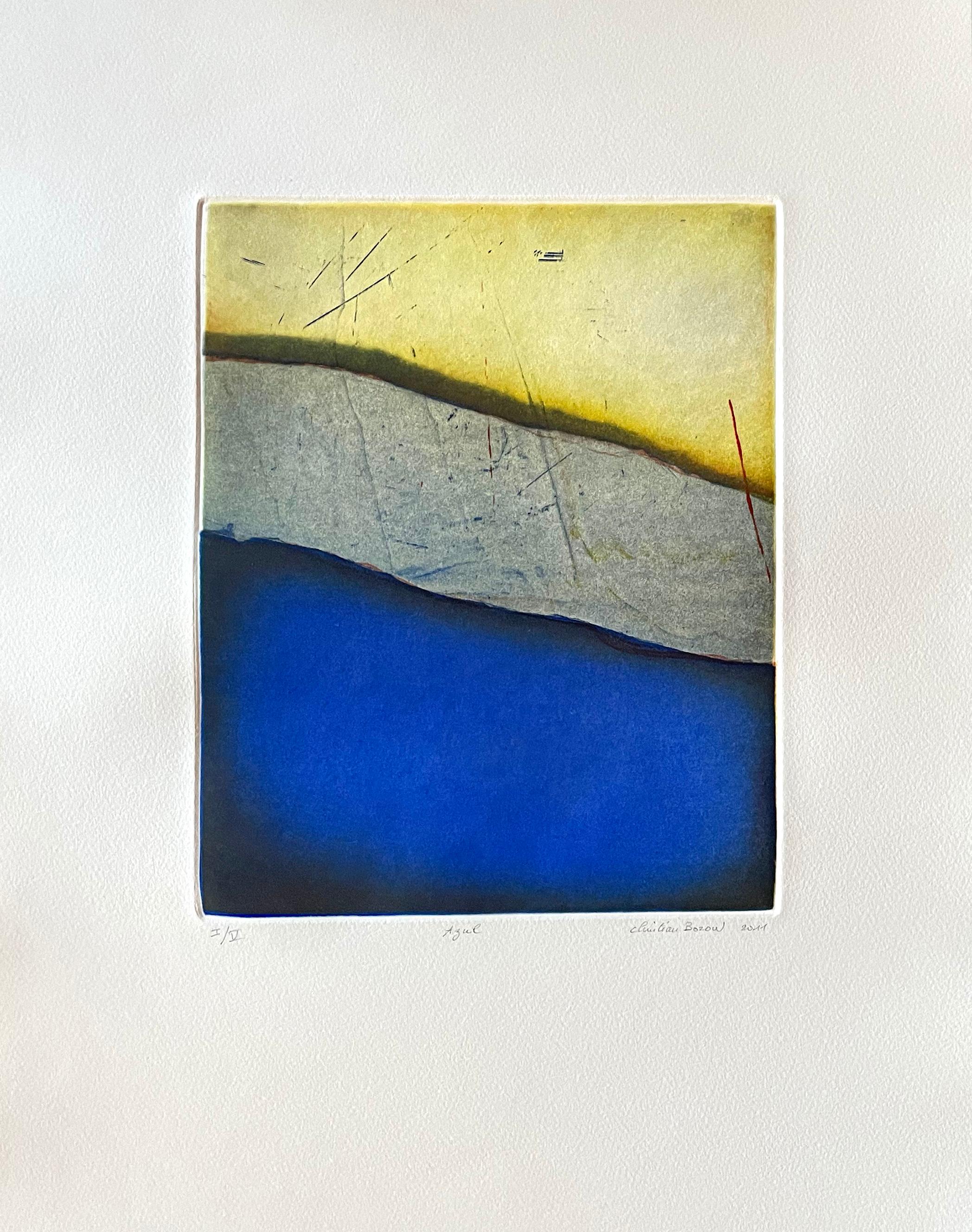 Esche und Boden von Azul – Print von Christian Bozon