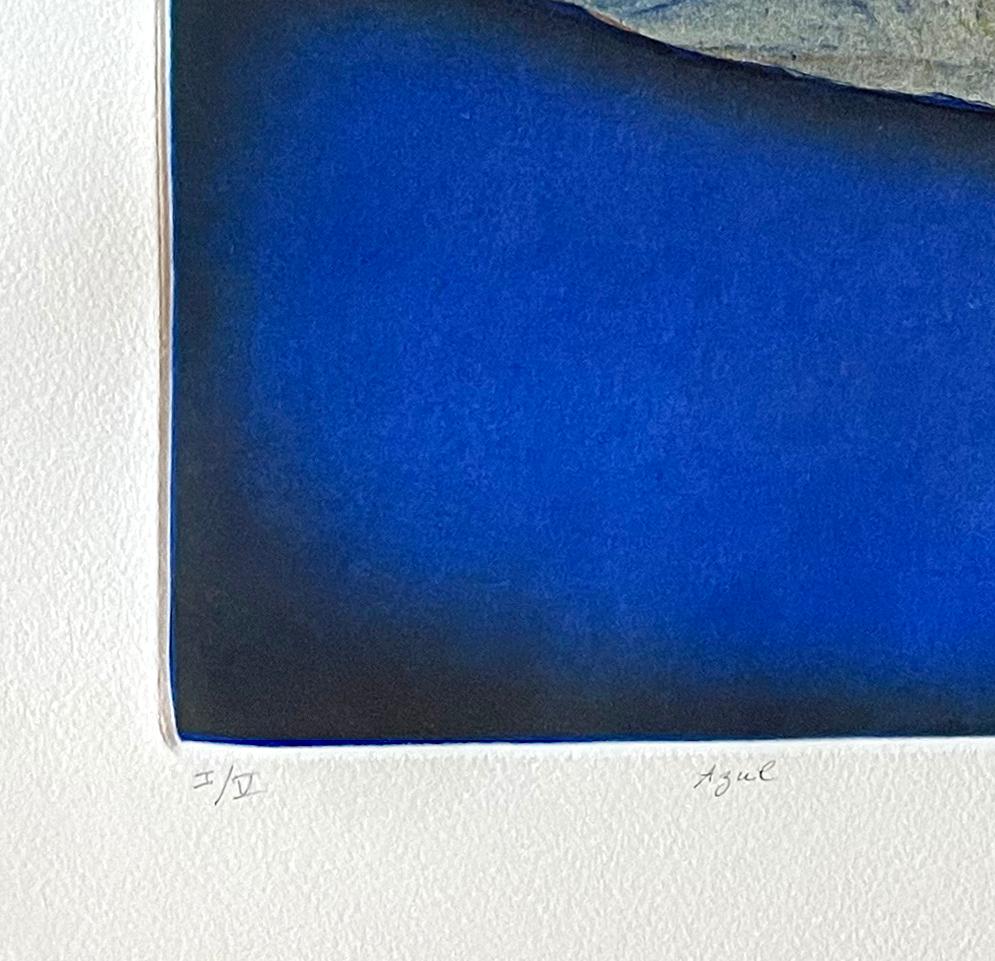 Esche und Boden von Azul (Abstrakt), Print, von Christian Bozon