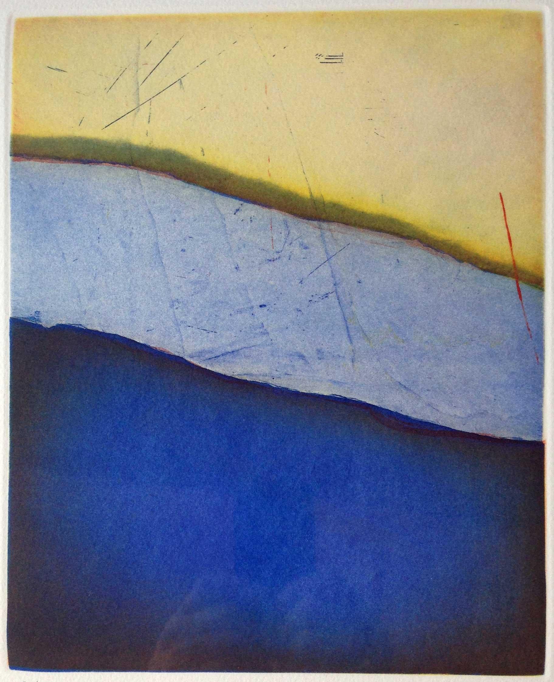 Christian Bozon Abstract Print – Azul