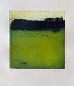 Sin Rojo, abstract image in green, black and beige by Christian Bozon