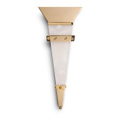 Christian Caudron, Contemporary Sconce, Alabaster, Brass, Gilded with Fine Gold