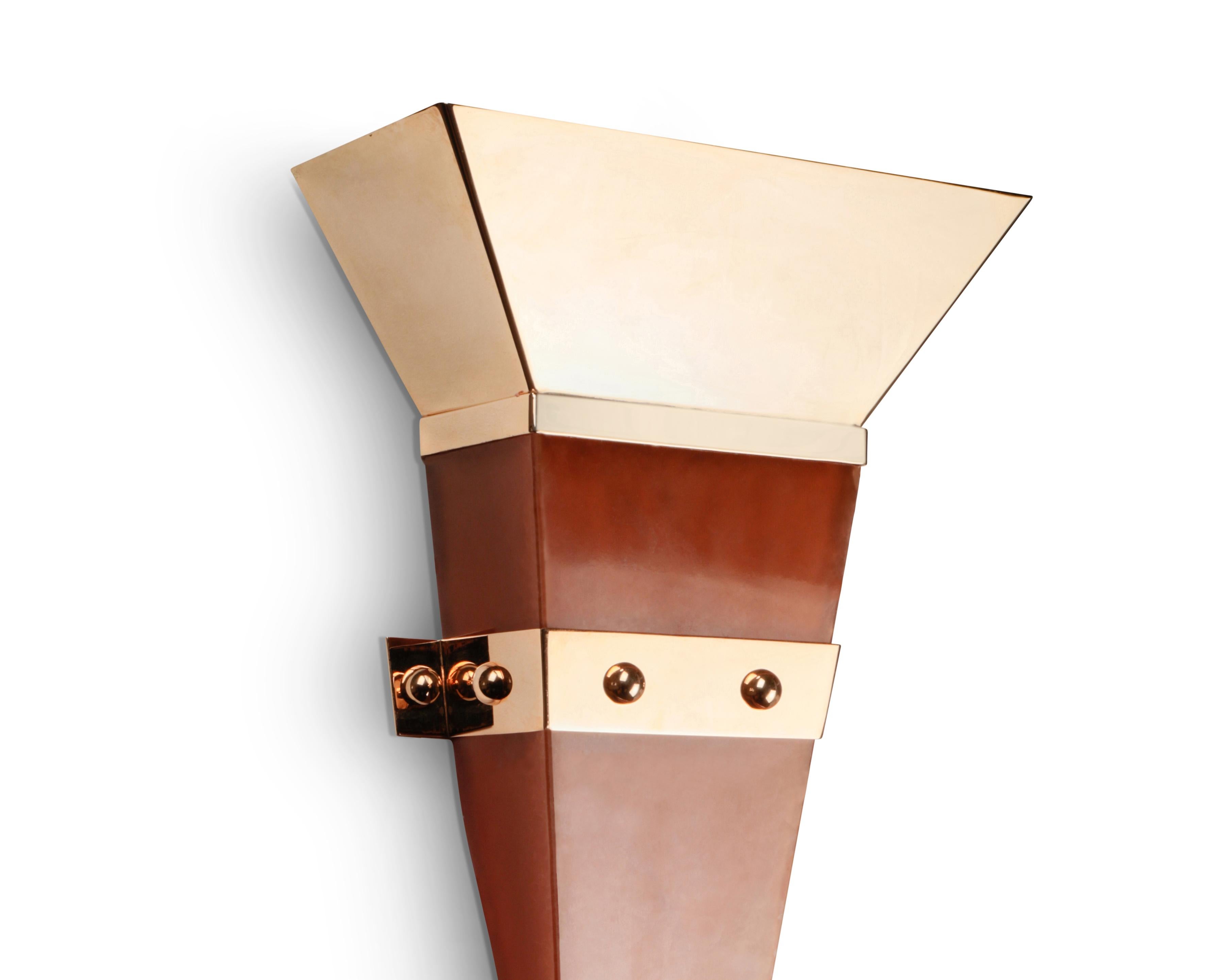 Christian Caudron, Aplique Contemporáneo, Ónice y Latón, Dorado con Oro Fino en venta 4