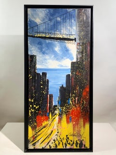 Christian Claerbout Expressionist New York Cityscape Painting, Signed