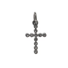 18 K White Gold Christian Cross Diamond Pendent or Charm