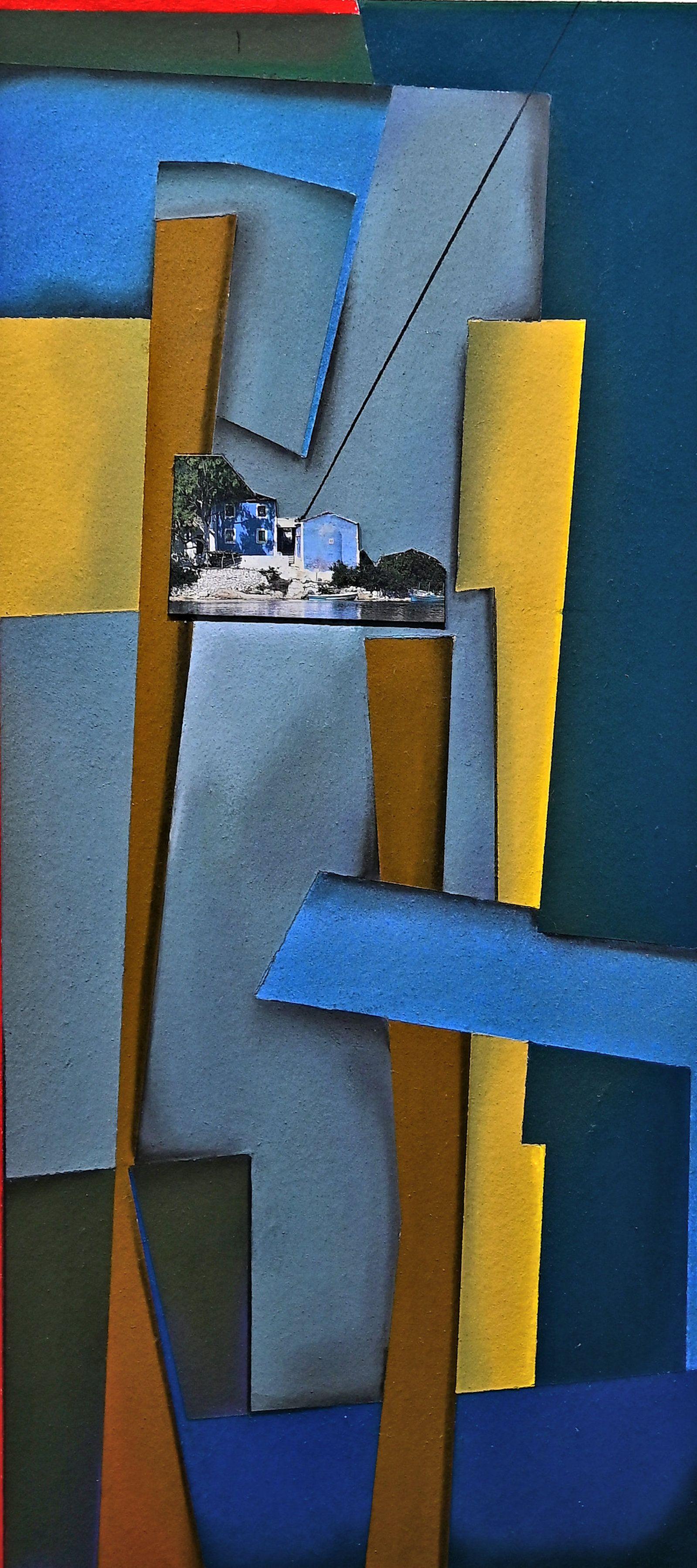 Contextual-Splinters #10, Mixed Media auf Papier – Mixed Media Art von Christian Culver