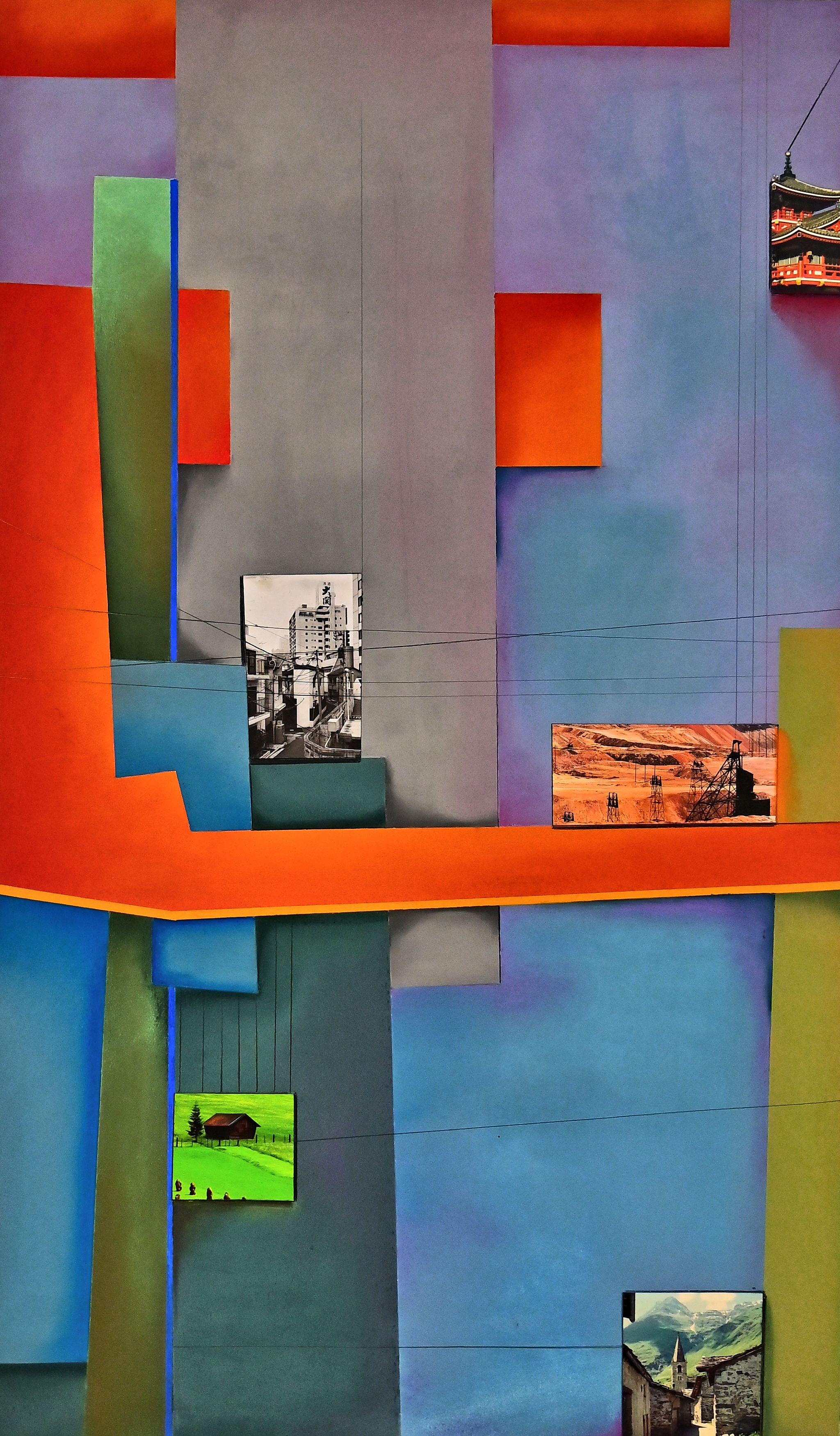 Divergent Paths #3, Mixed Media auf Papier – Mixed Media Art von Christian Culver