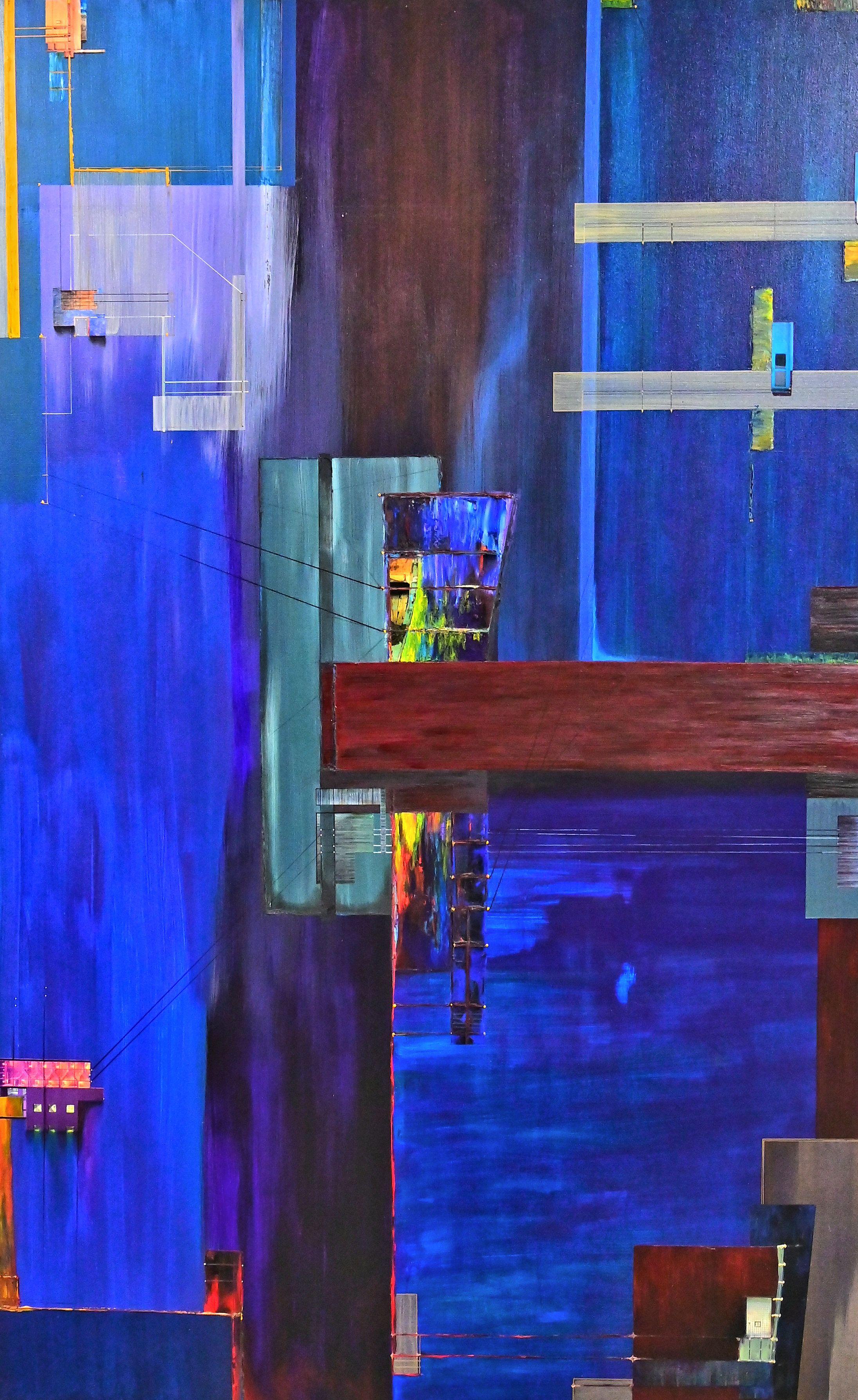 Christian Culver Abstract Painting - Coalescent Constructions #01, Painting, Oil on Canvas