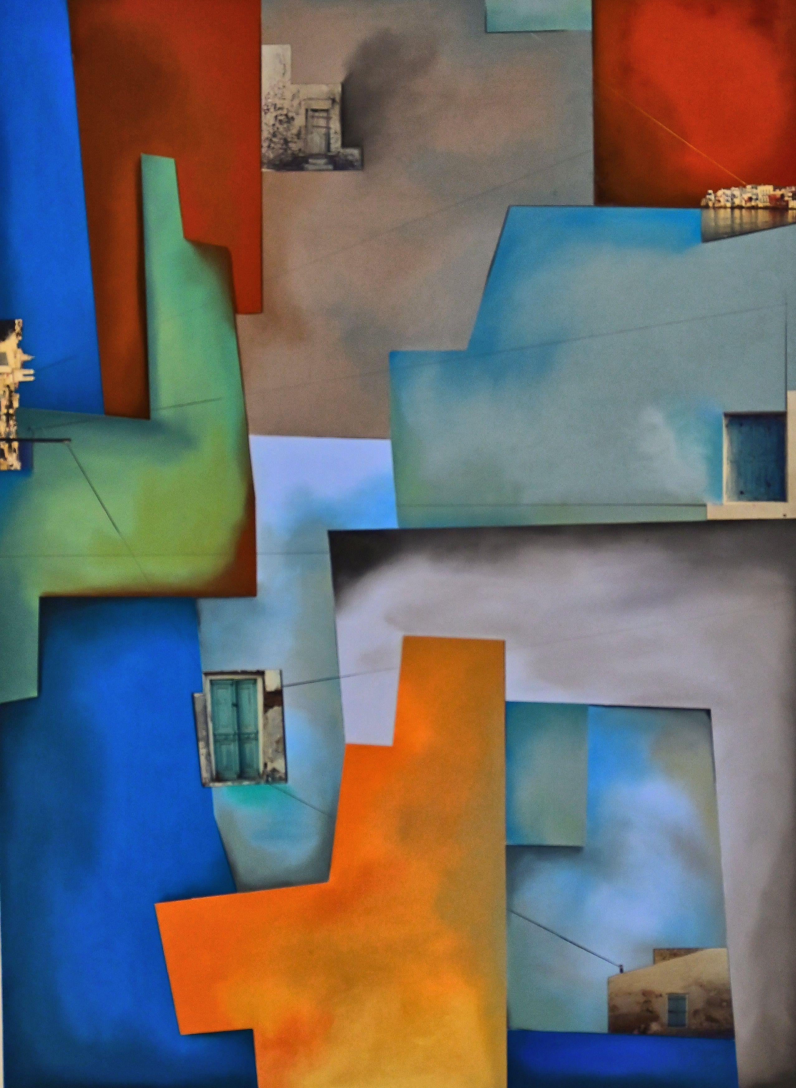 Abstract Painting di Christian Culver - Costruzioni Coalescenti #2, Pittura, Pastelli su carta