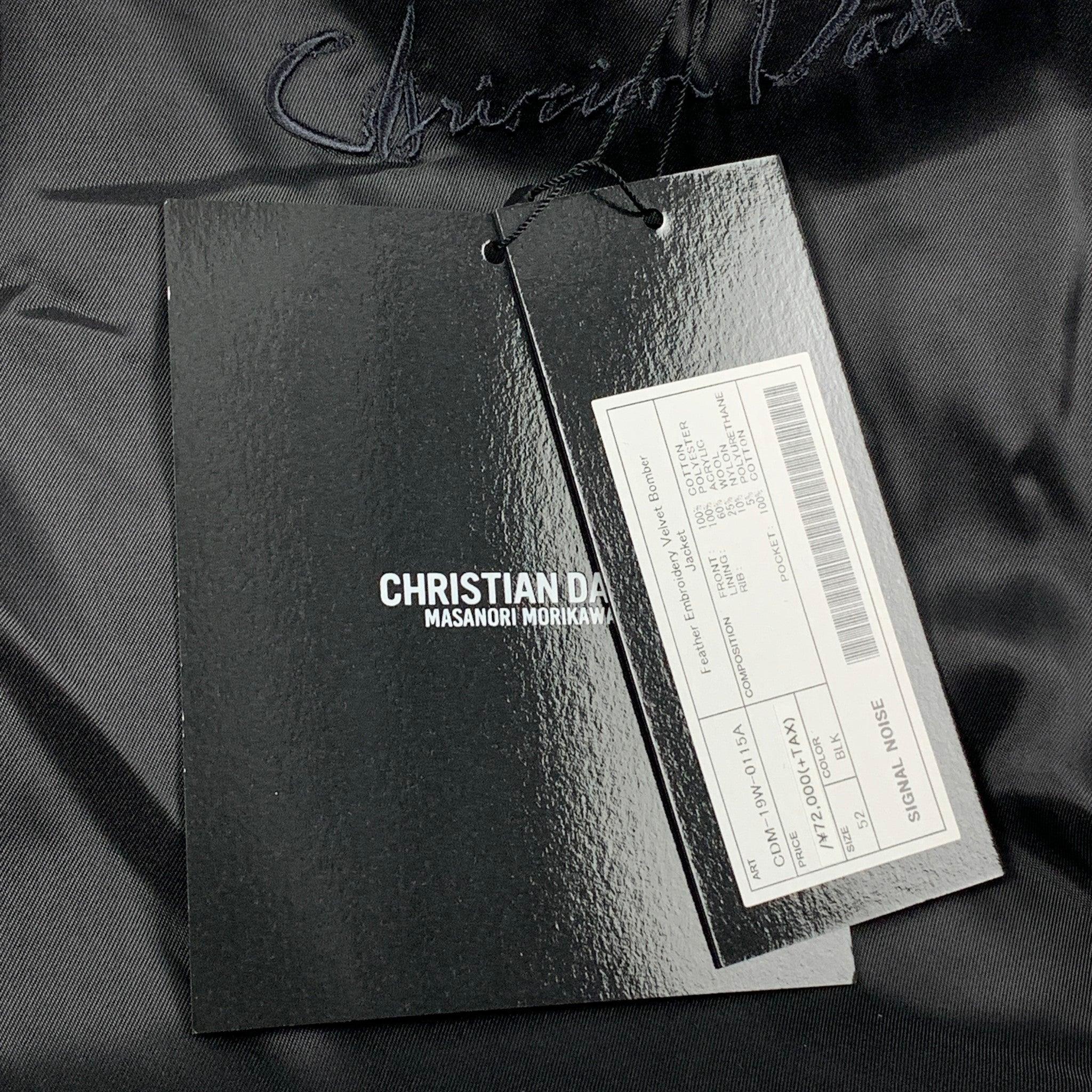 CHRISTIAN DADA FW 19 Size 42 Black Cotton Velvet Embroidery Bomber Jacket 2