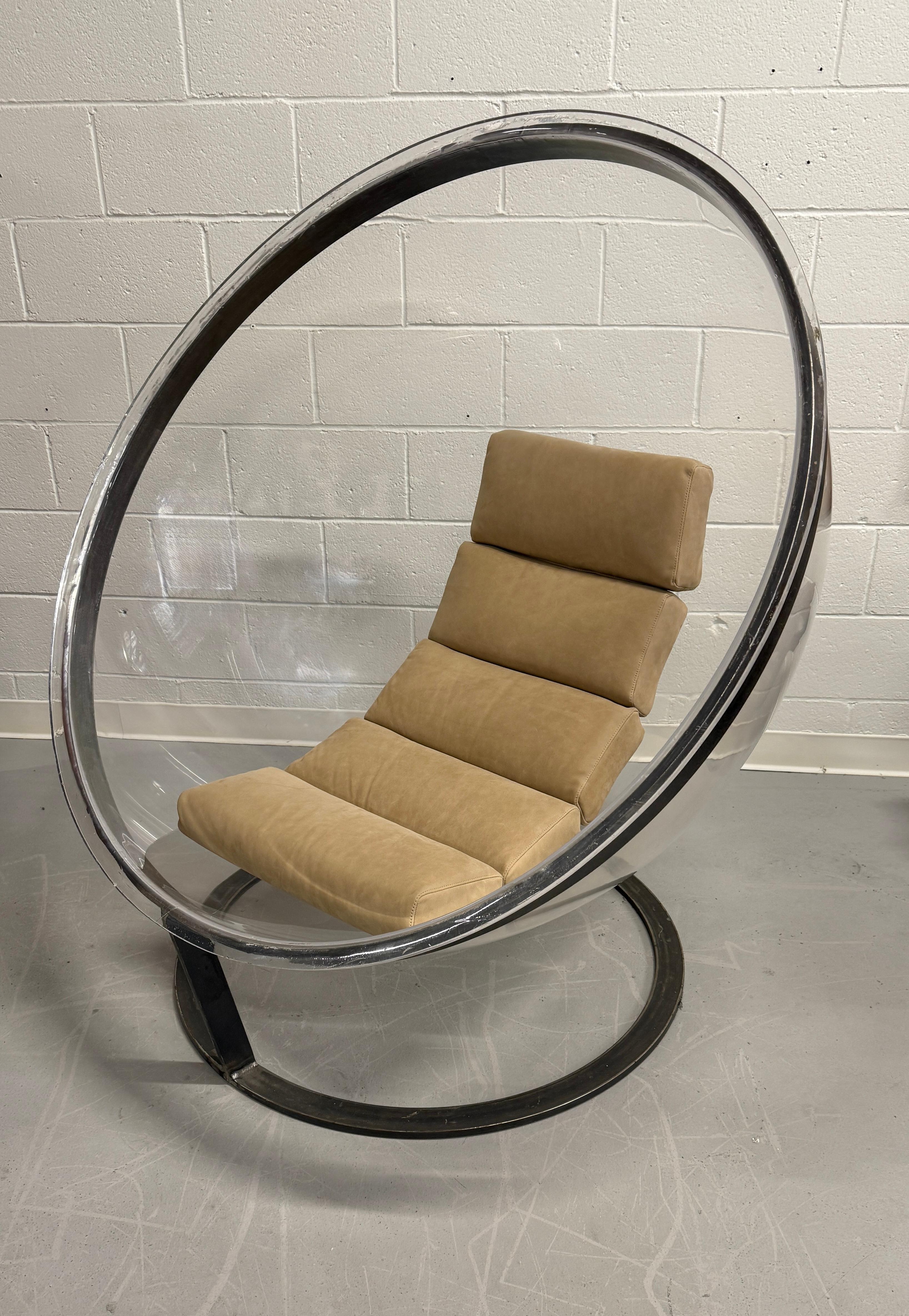 Christian Daninos Lucite and Steel Sphere Bubble Bulle Chair For Sale 5