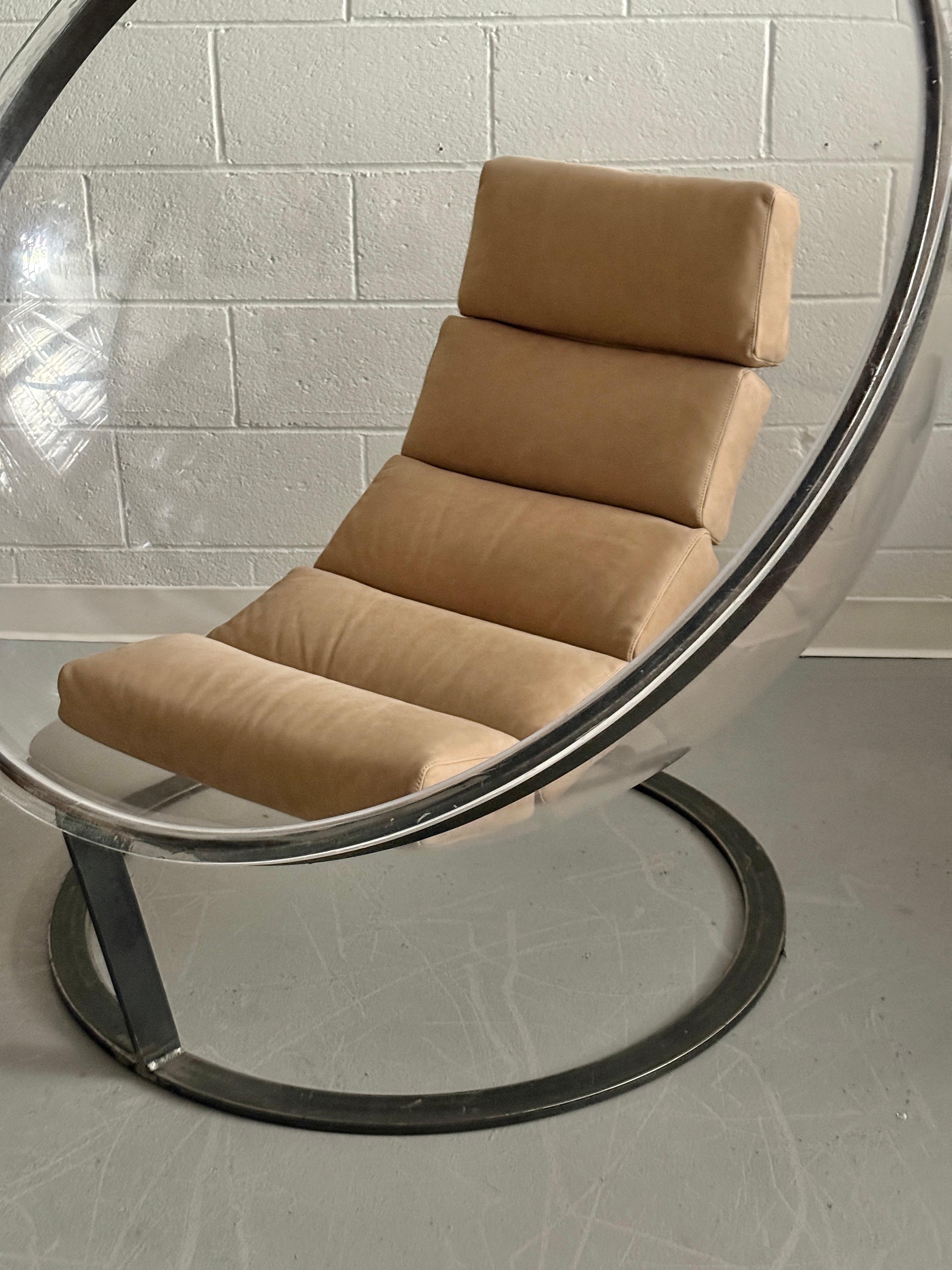 Christian Daninos Lucite and Steel Sphere Bubble Bulle Chair For Sale 7