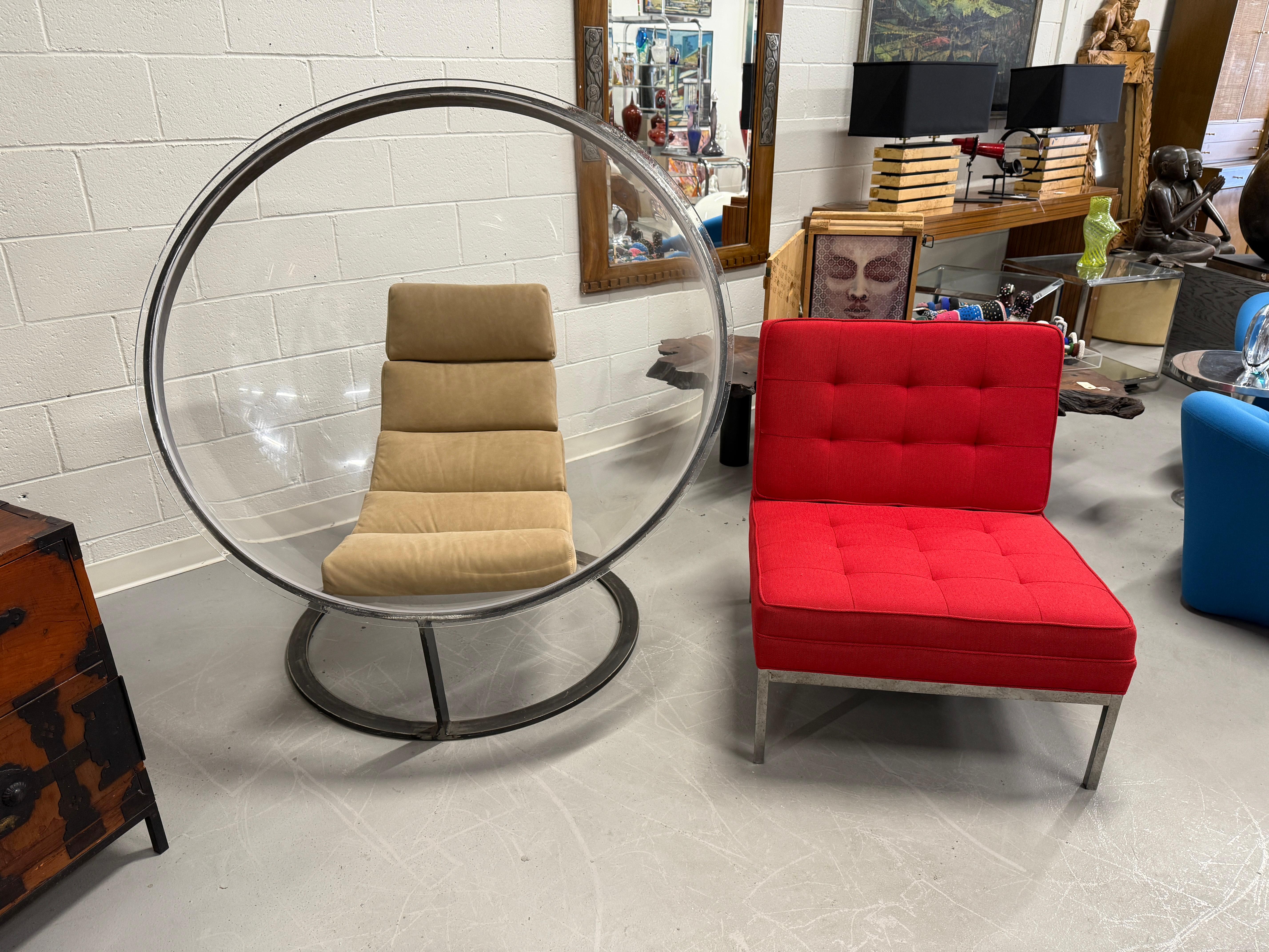 Christian Daninos Lucite and Steel Sphere Bubble Bulle Chair For Sale 8