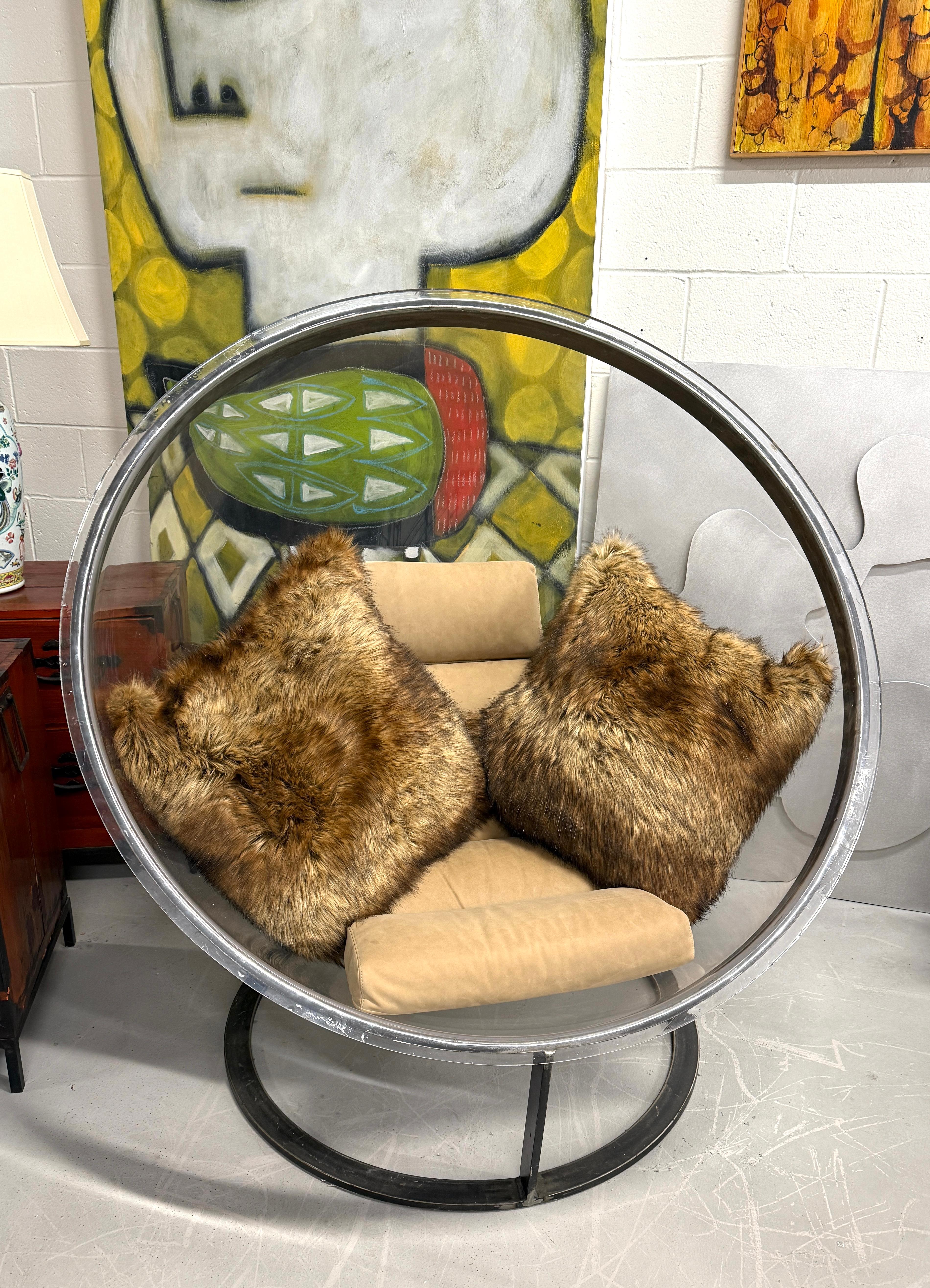 Christian Daninos Lucite and Steel Sphere Bubble Bulle Chair For Sale 9