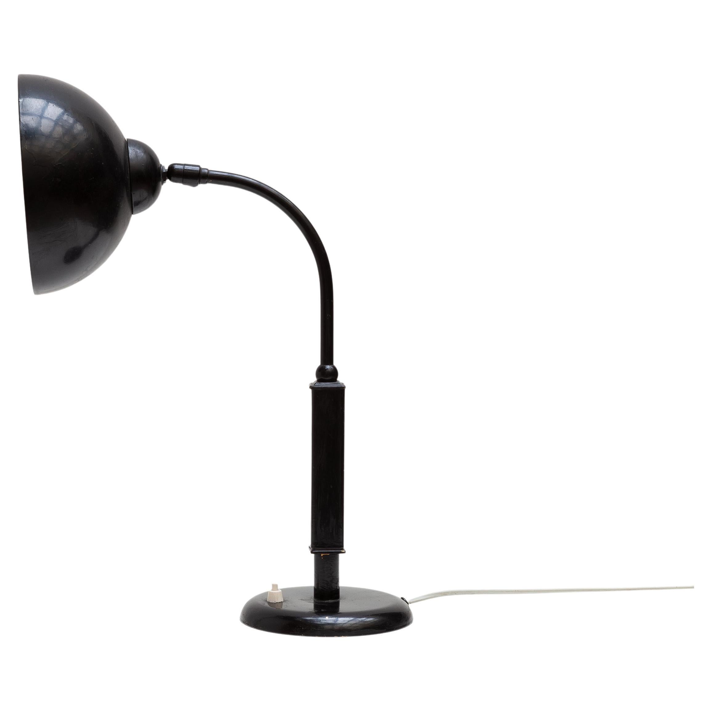 Christian Dell Adjustable Black Bauhaus Desk Lamp, 1933 Kaiser For Sale