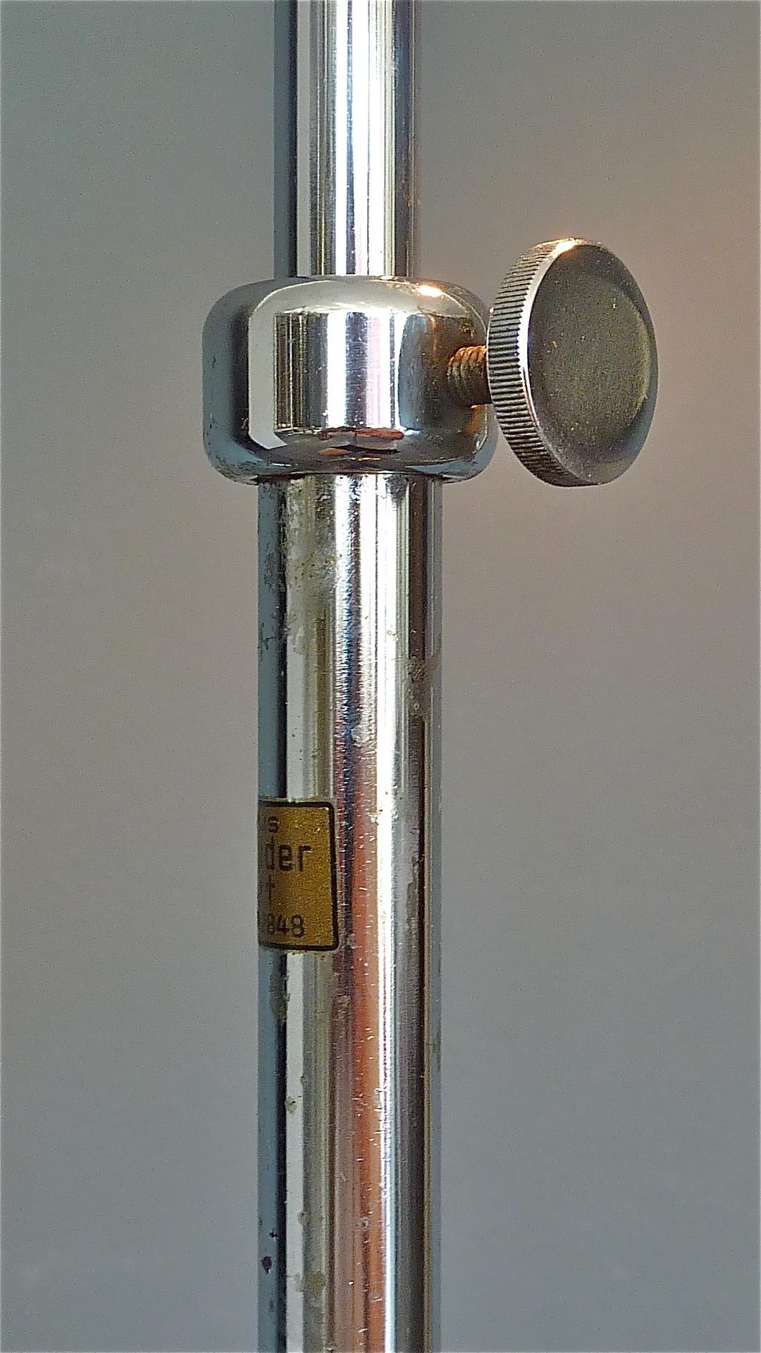 Lampadaire standard à col de cygne en métal chromé Christian Dell Bauhaus Art Déco des années 1930 en vente 5