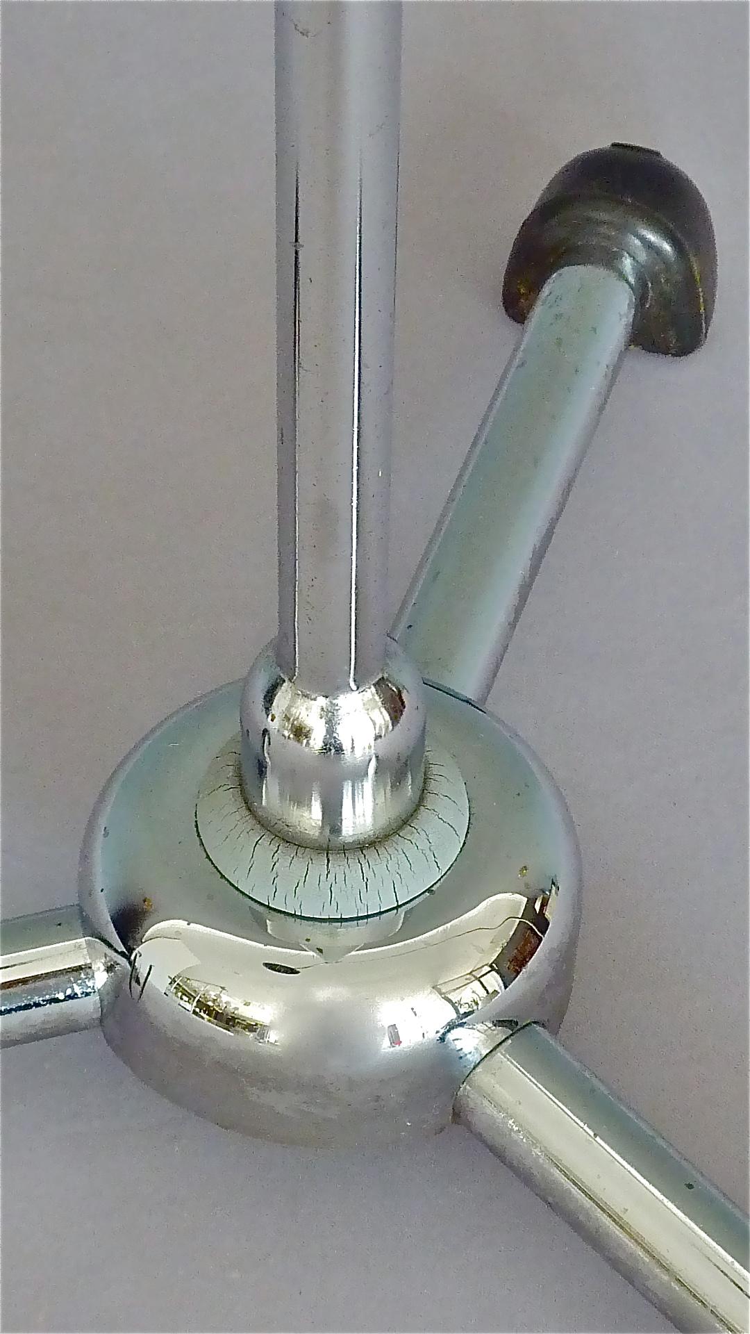 Christian Dell Bauhaus Chrome Metal Floor Standard Lamp 1930s Gooseneck Art Deco For Sale 1
