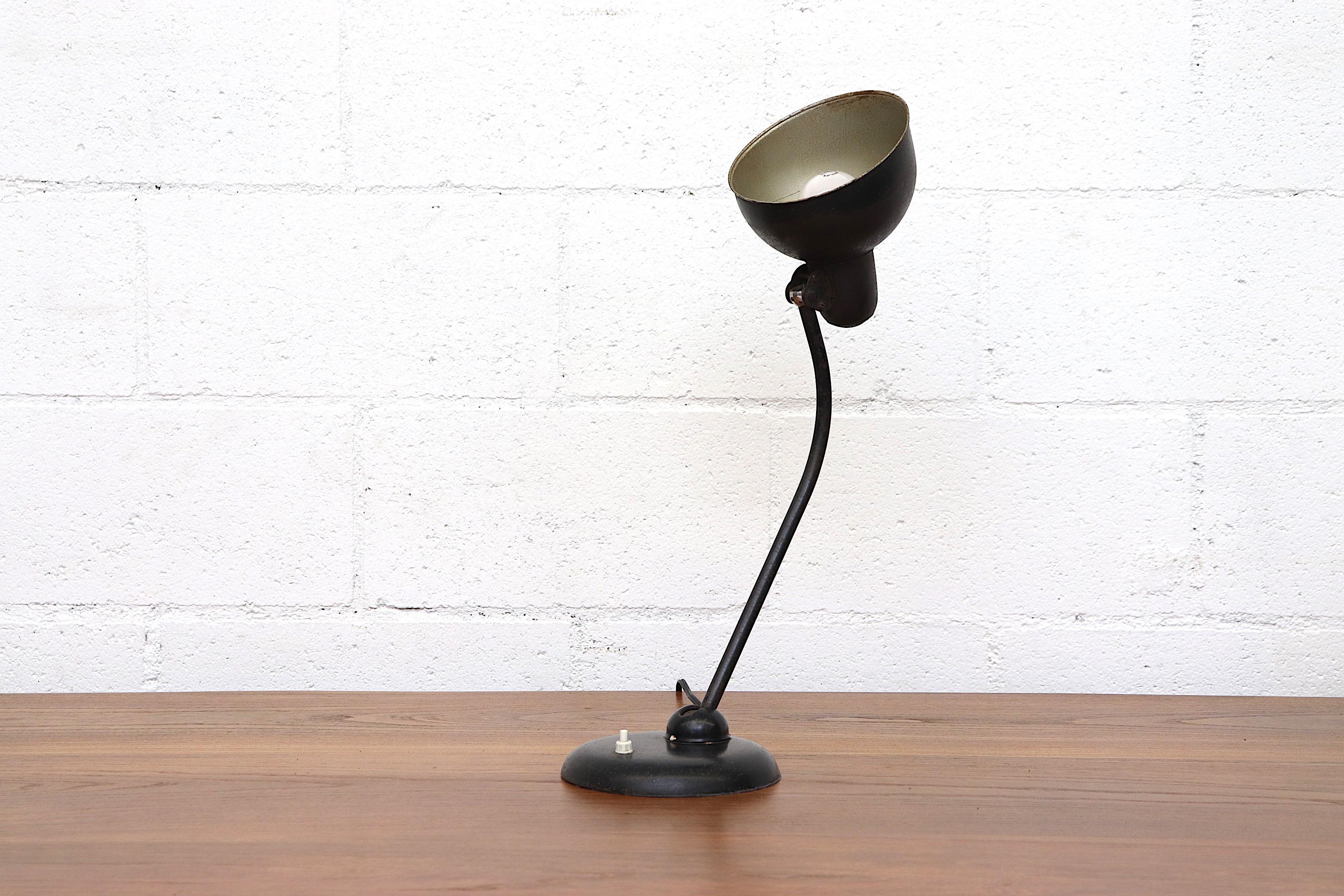 Christian Dell Black Enameled Metal Task Lamp In Good Condition In Los Angeles, CA