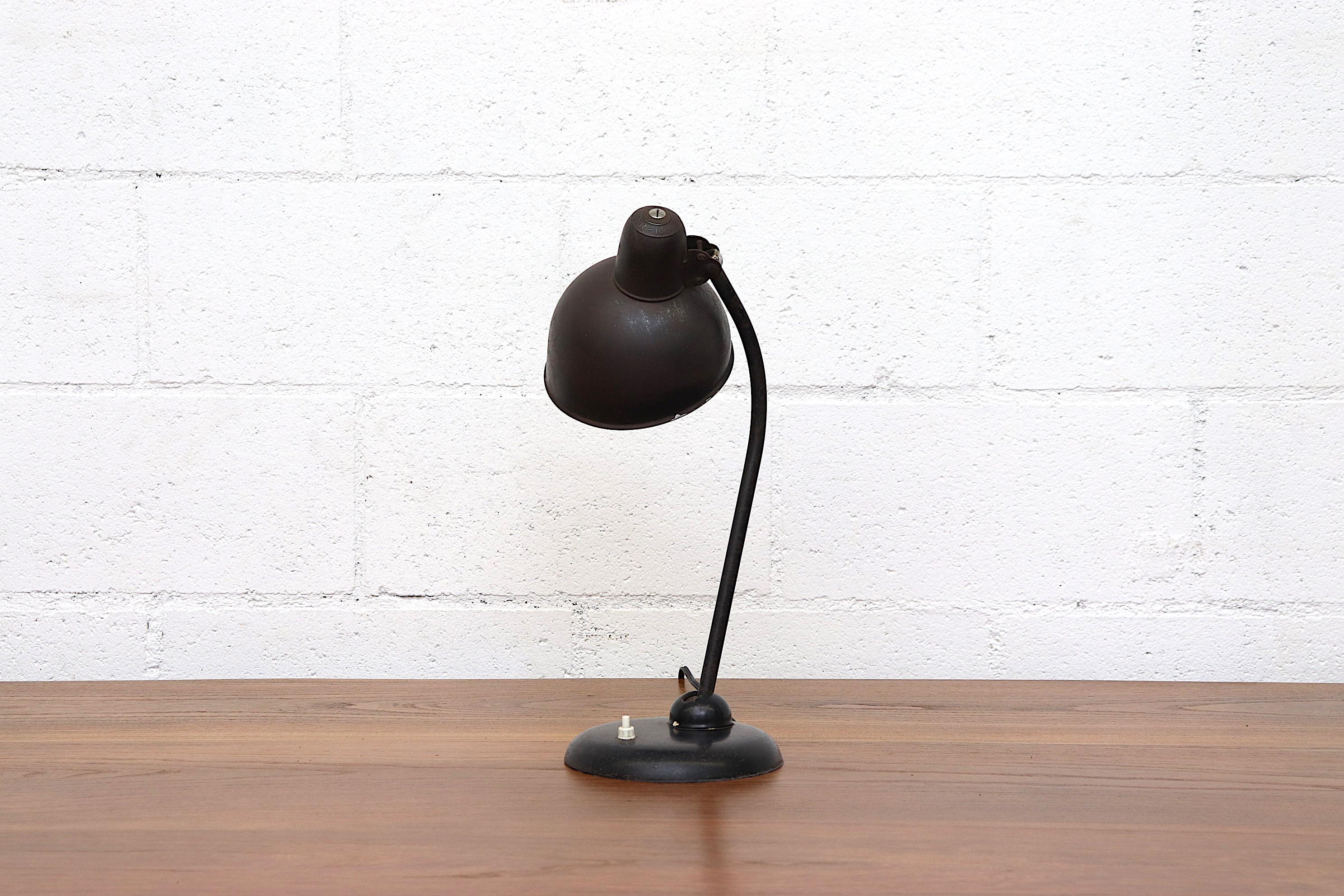 Mid-20th Century Christian Dell Black Enameled Metal Task Lamp
