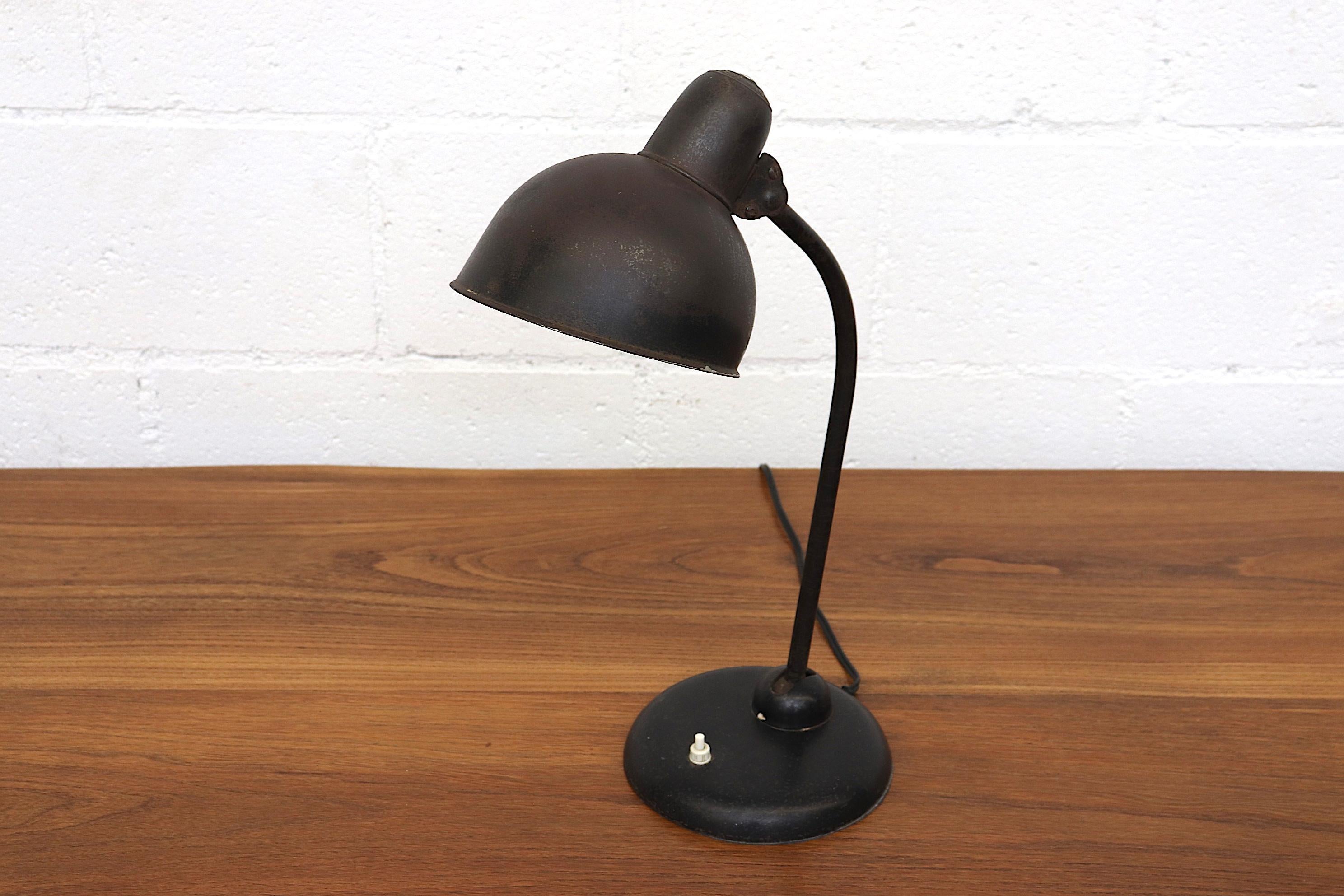 Christian Dell Black Enameled Metal Task Lamp 1