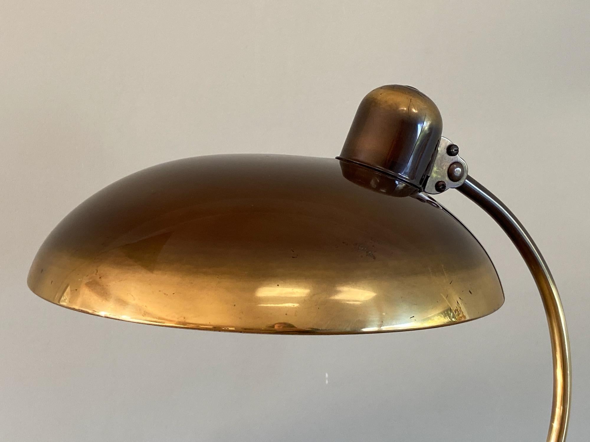 Christian Dell Brass Table Lamp 6631 Desk Lamp by Kaiser Idell Bauhaus, Germany 1