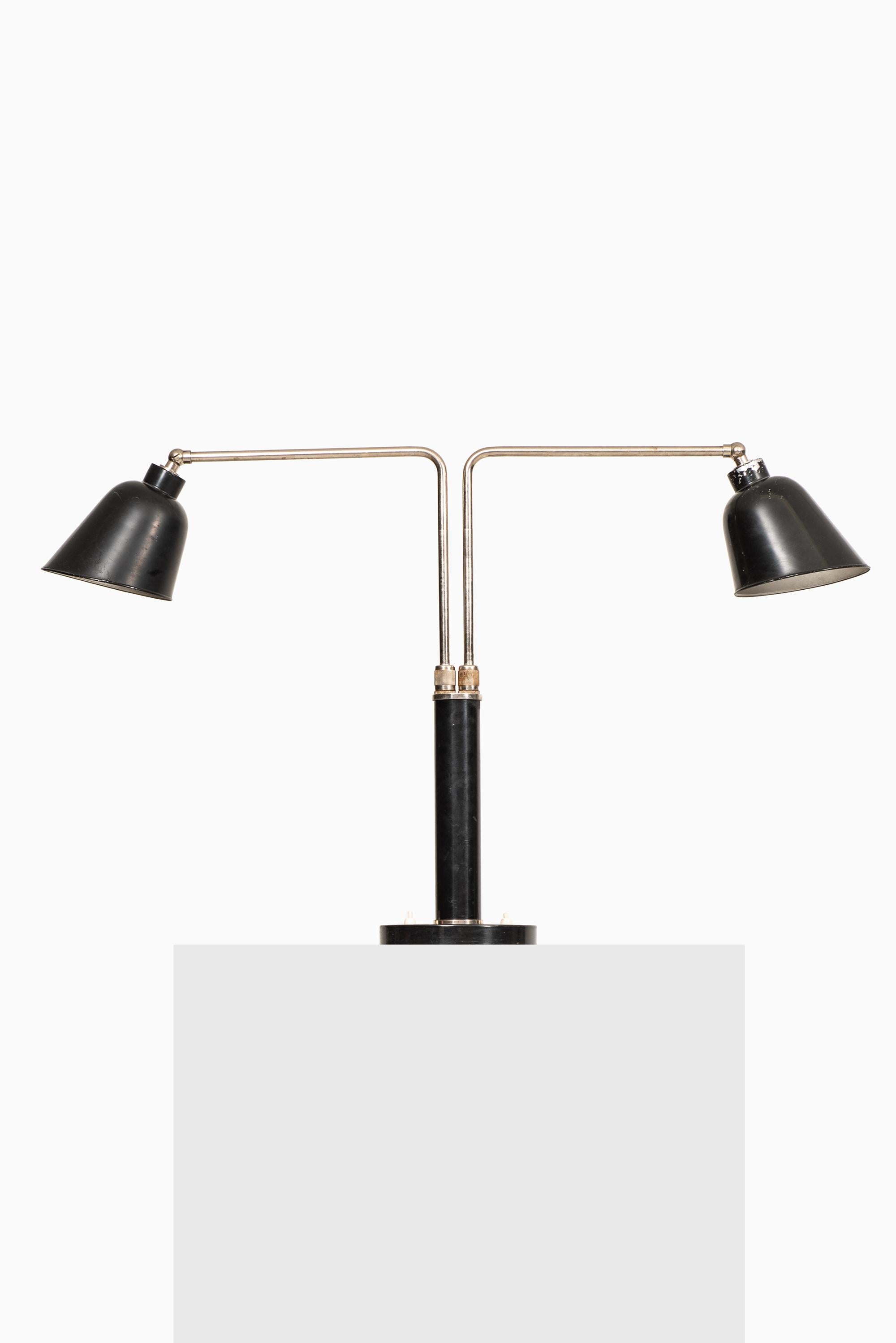 Metal Christian Dell Double Table Lamp Produced by Bünte & Remmler in Germany