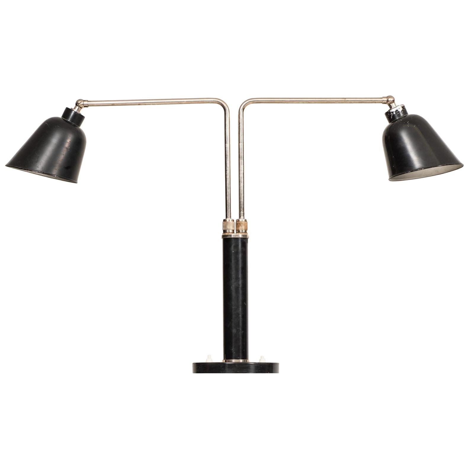 Christian Dell Double Table Lamp Produced by Bünte & Remmler in Germany