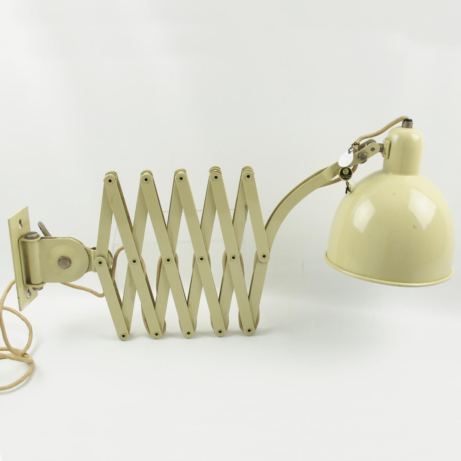 Bauhaus Christian Dell for Kaiser Idell Scissor Metal Wall Lamp Sconce, 1930s For Sale