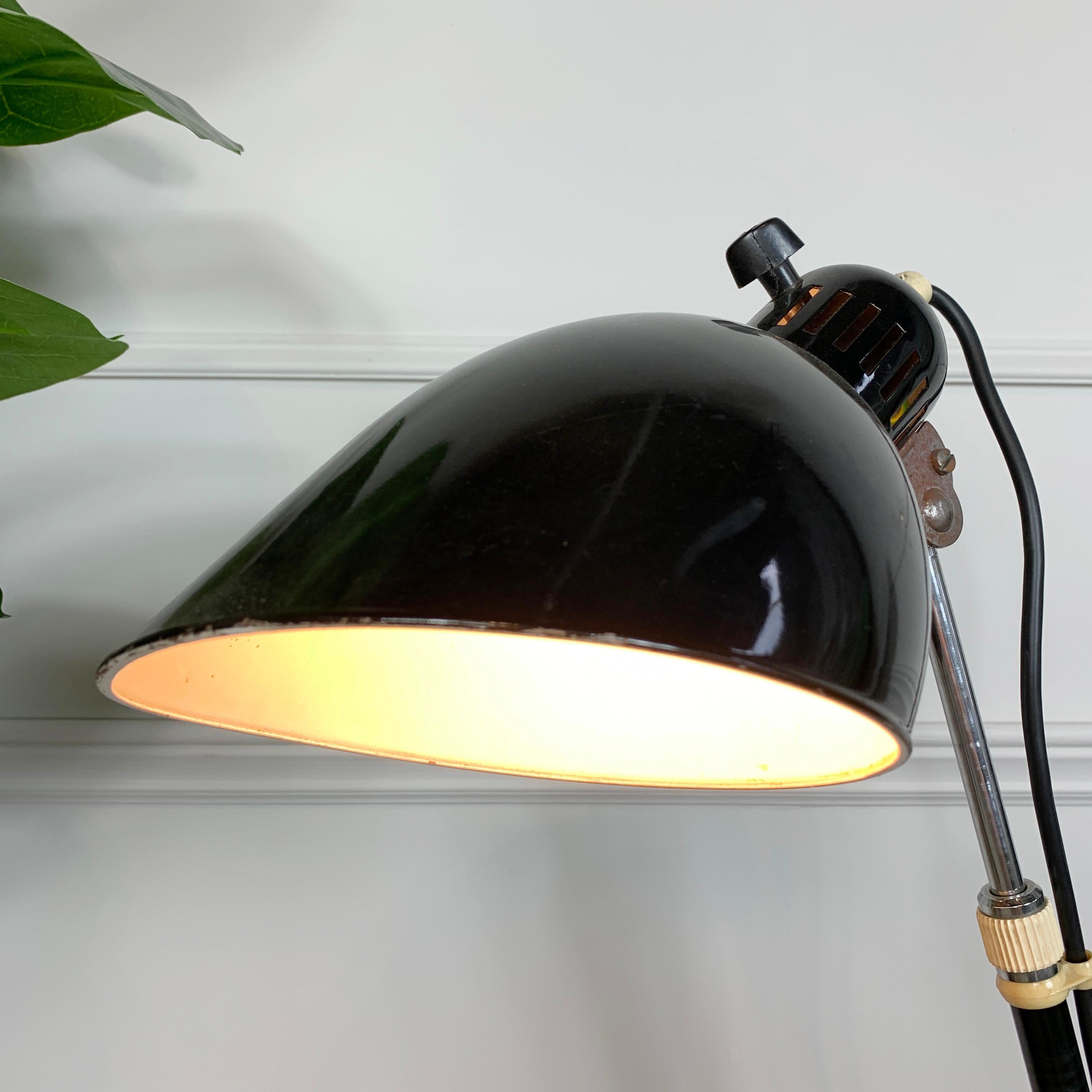 German Christian Dell For Kaiser Idell, Telescopic Bauhaus Lamp 1950’s