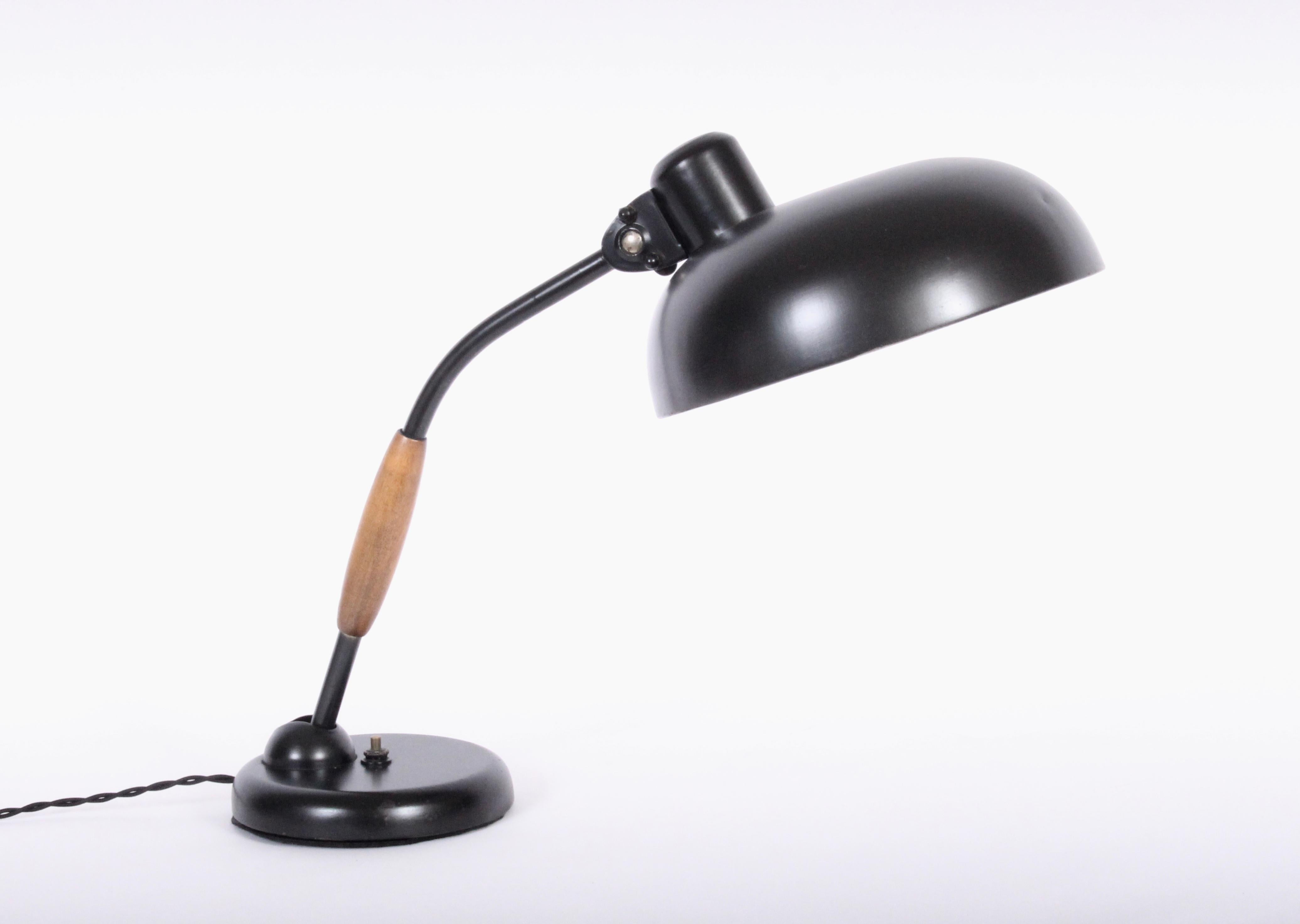 Christian Dell for Koranda Adjustable Black Bauhaus Desk Lamp, 1933 For Sale 2