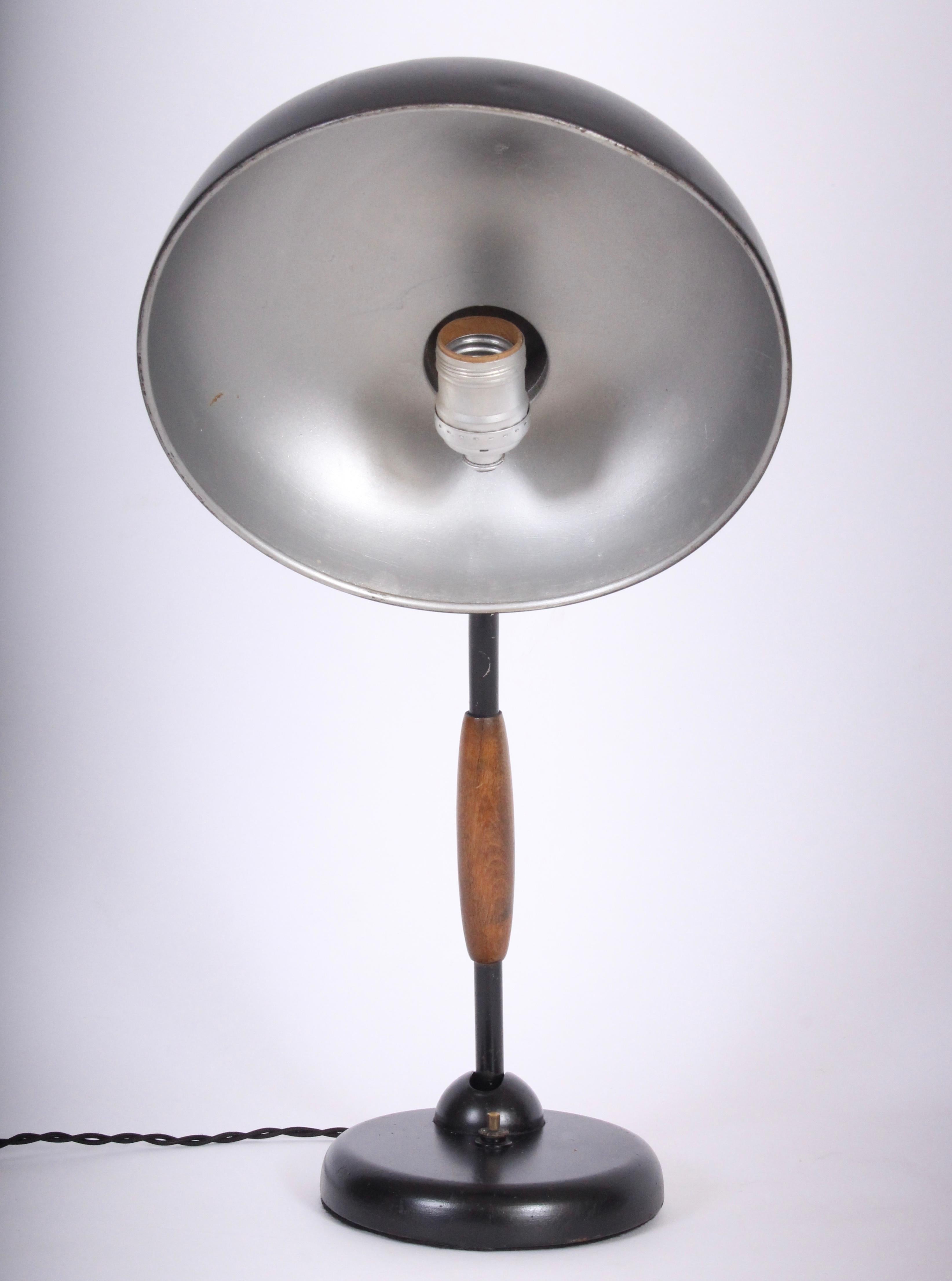 Christian Dell for Koranda Adjustable Black Bauhaus Desk Lamp, 1933 In Good Condition For Sale In Bainbridge, NY
