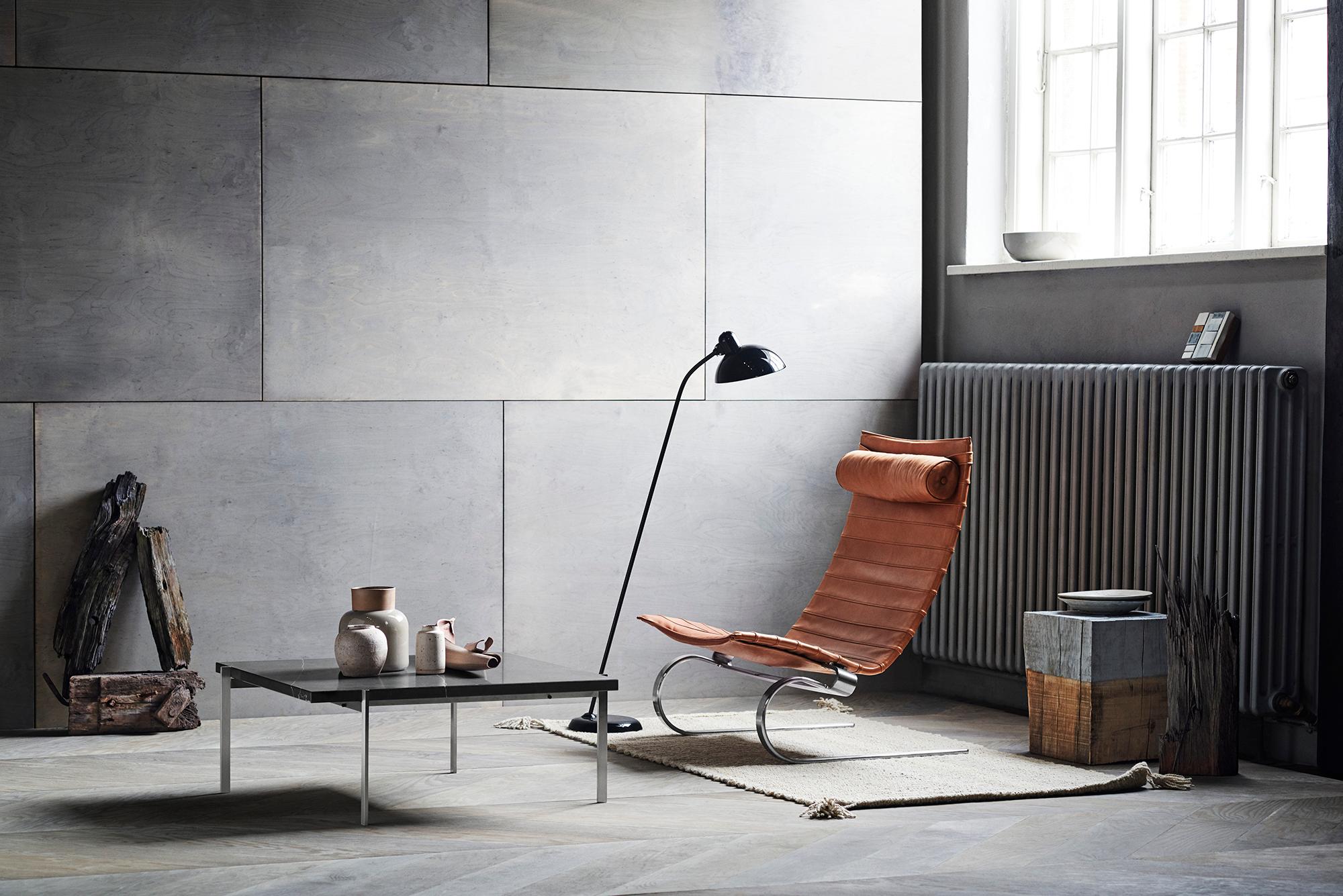 Christian Dell 'Kaiser Idell 6556-F' Floor Lamp for Fritz Hansen in Gloss Black.

 Established in 1872, Fritz Hansen has become synonymous with legendary Danish design. Combining timeless craftsmanship with an emphasis on sustainability, the brand’s
