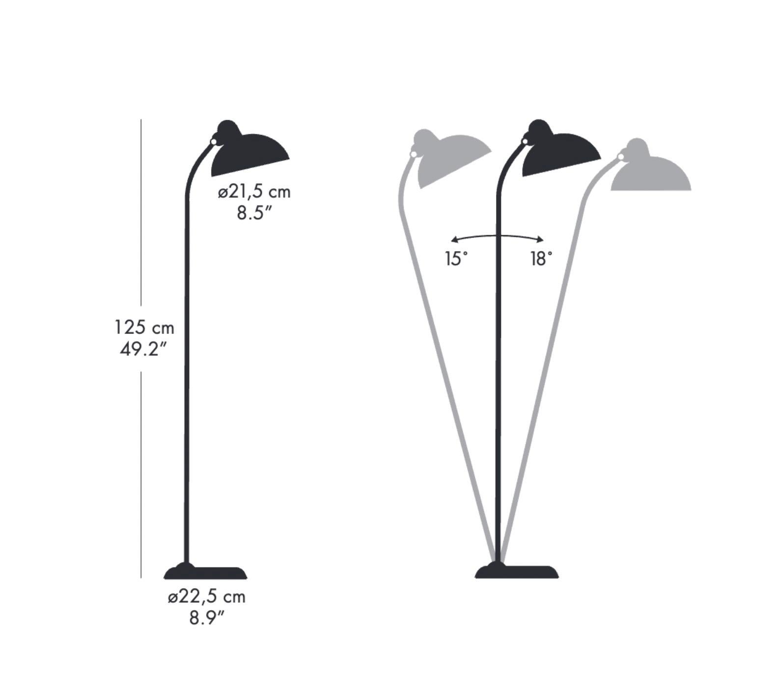Christian Dell 'Kaiser Idell 6556-F' Floor Lamp for Fritz Hansen in Gloss Black For Sale 1