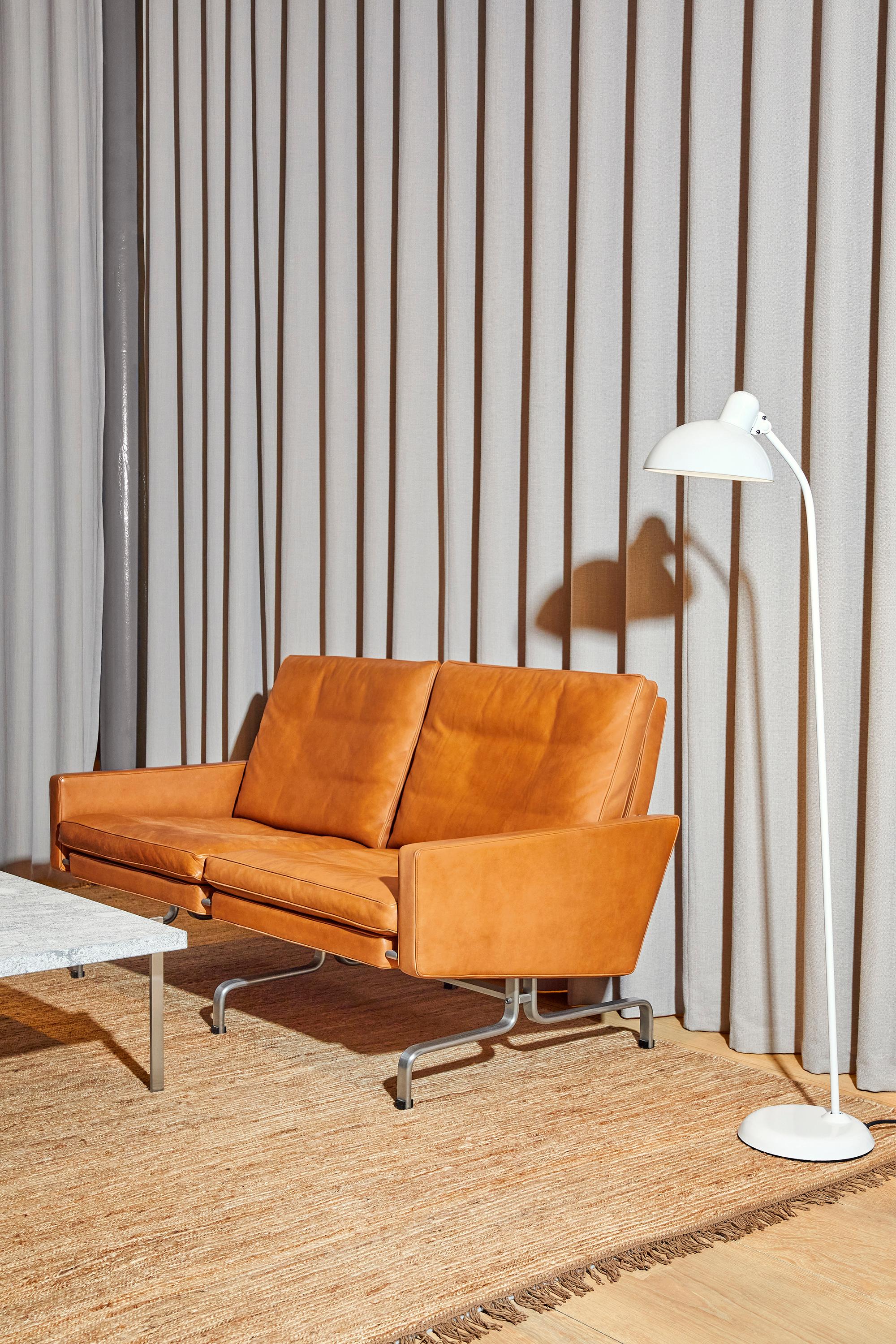Christian Dell 'Kaiser Idell 6556-F' Floor Lamp for Fritz Hansen in Glossy White.

 Established in 1872, Fritz Hansen has become synonymous with legendary Danish design. Combining timeless craftsmanship with an emphasis on sustainability, the